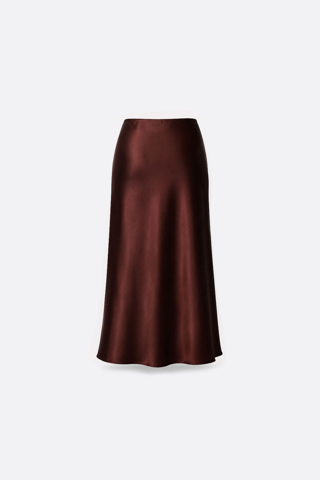 Falda Midi Satinada - Marrón Claro