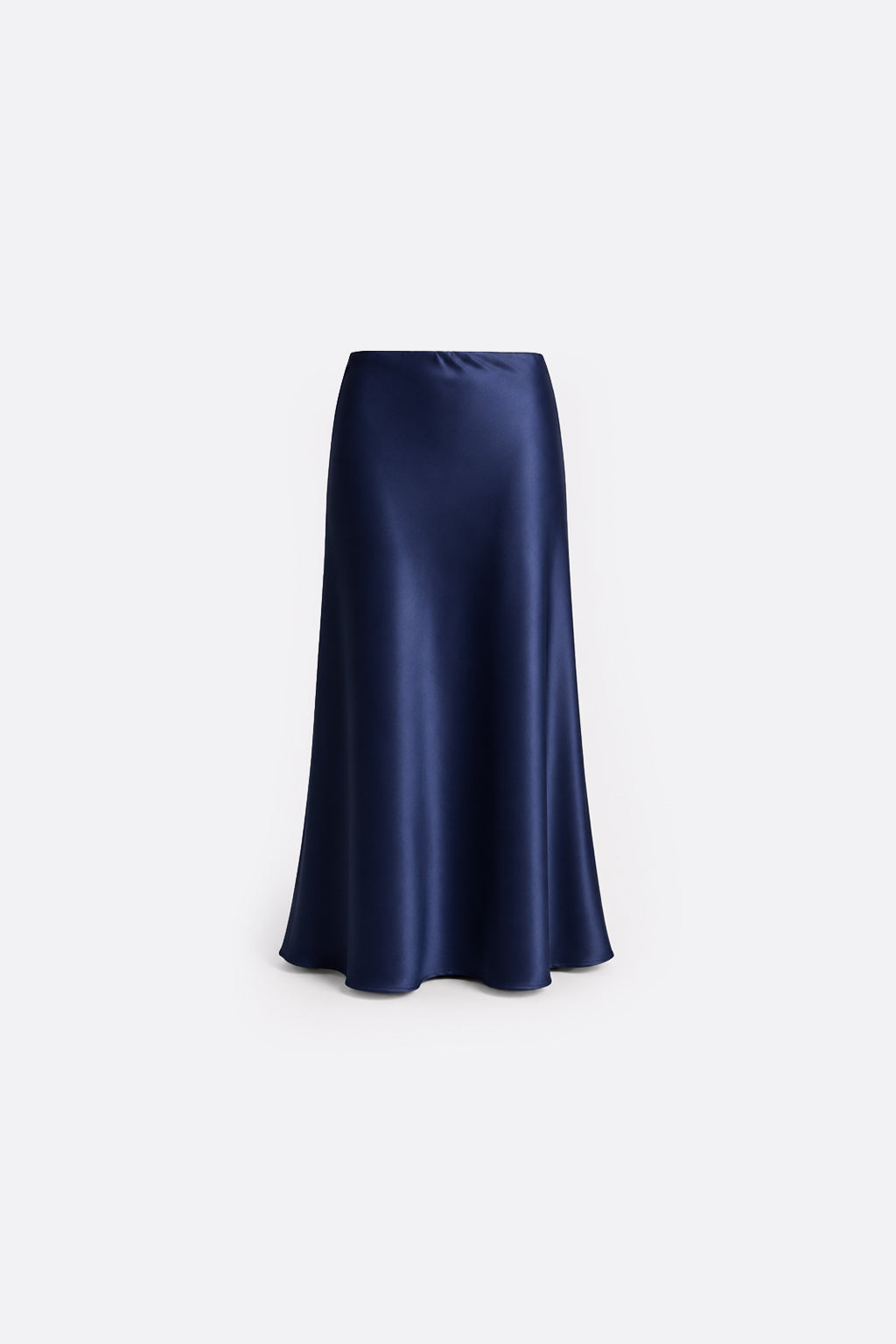 Falda Midi Satinada - Azul