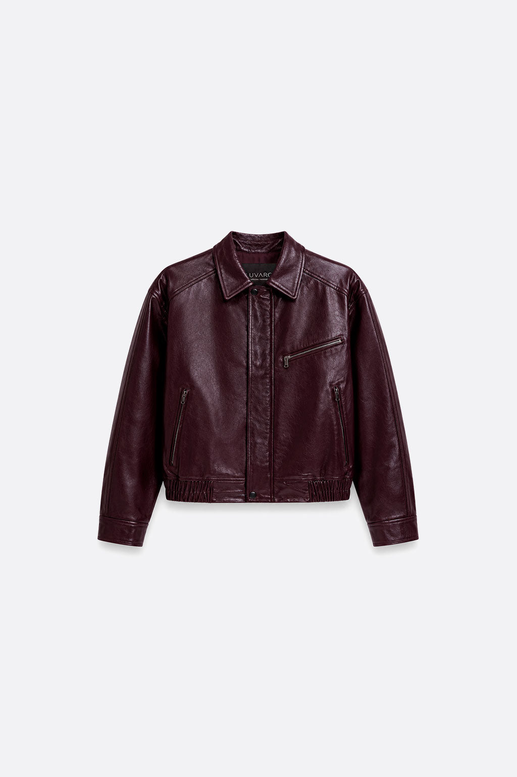 Casaca Bomber Leather - Burgundy
