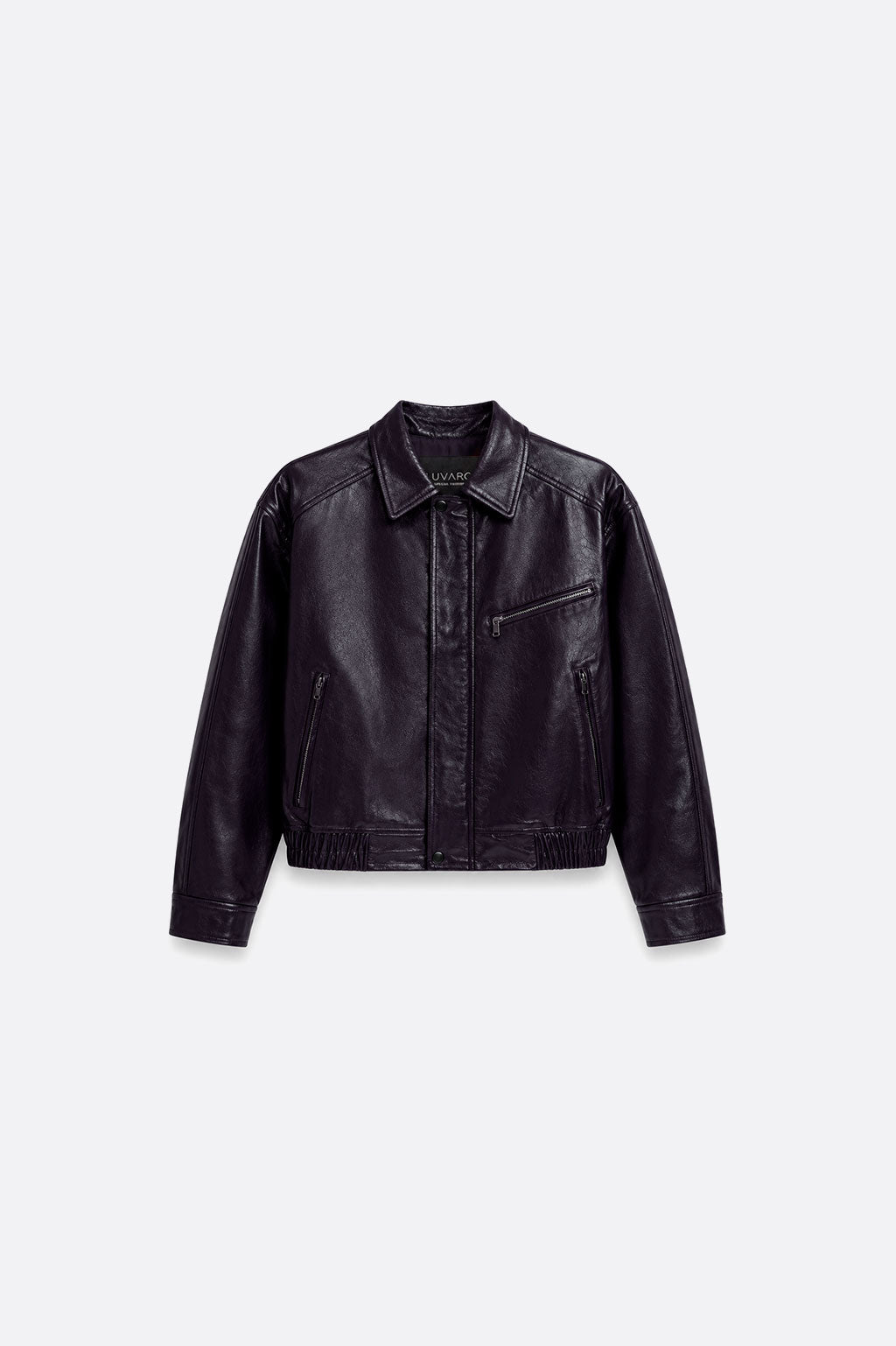 Casaca Bomber Leather - Negro