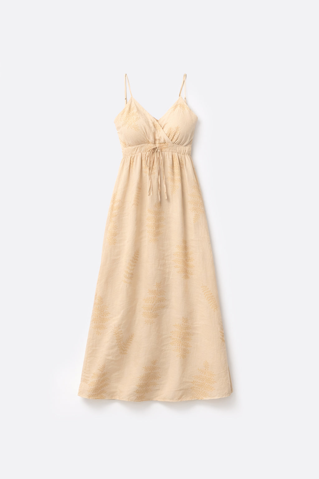 Vestido Lencero Estampado - Beige