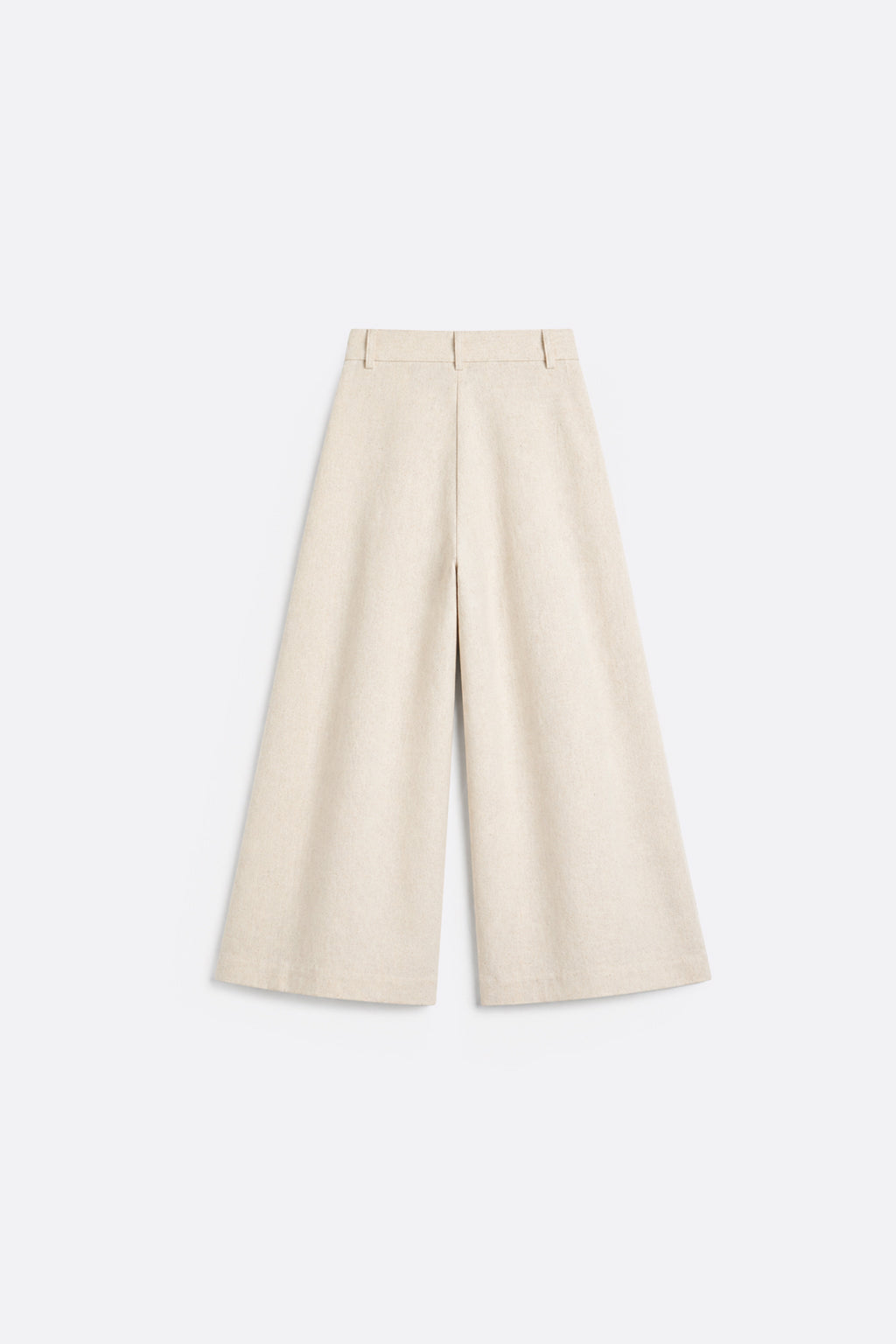 Pantalón Culotte con Pliegues - Natural