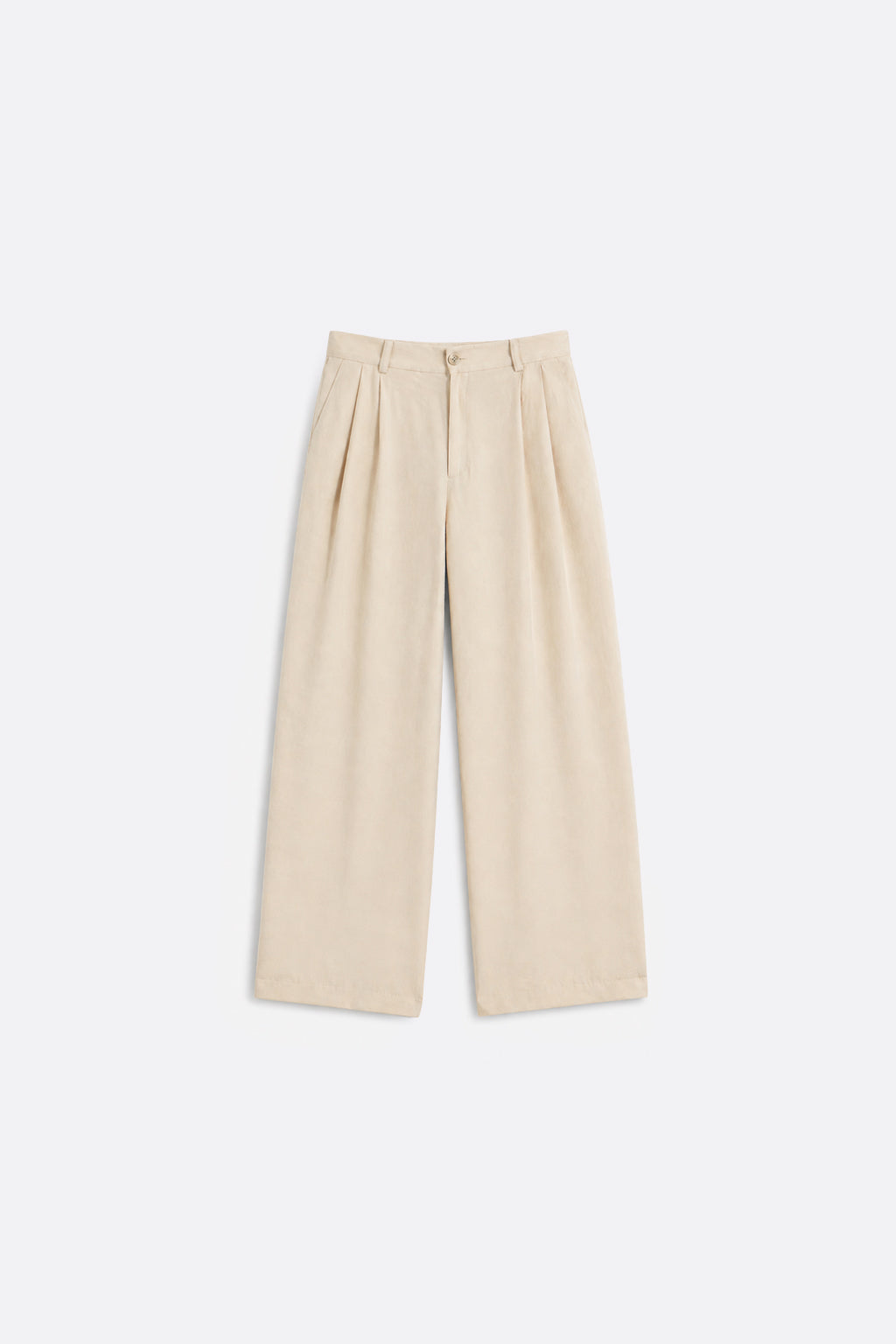 Pantalón Fluido Pliegue - Arena
