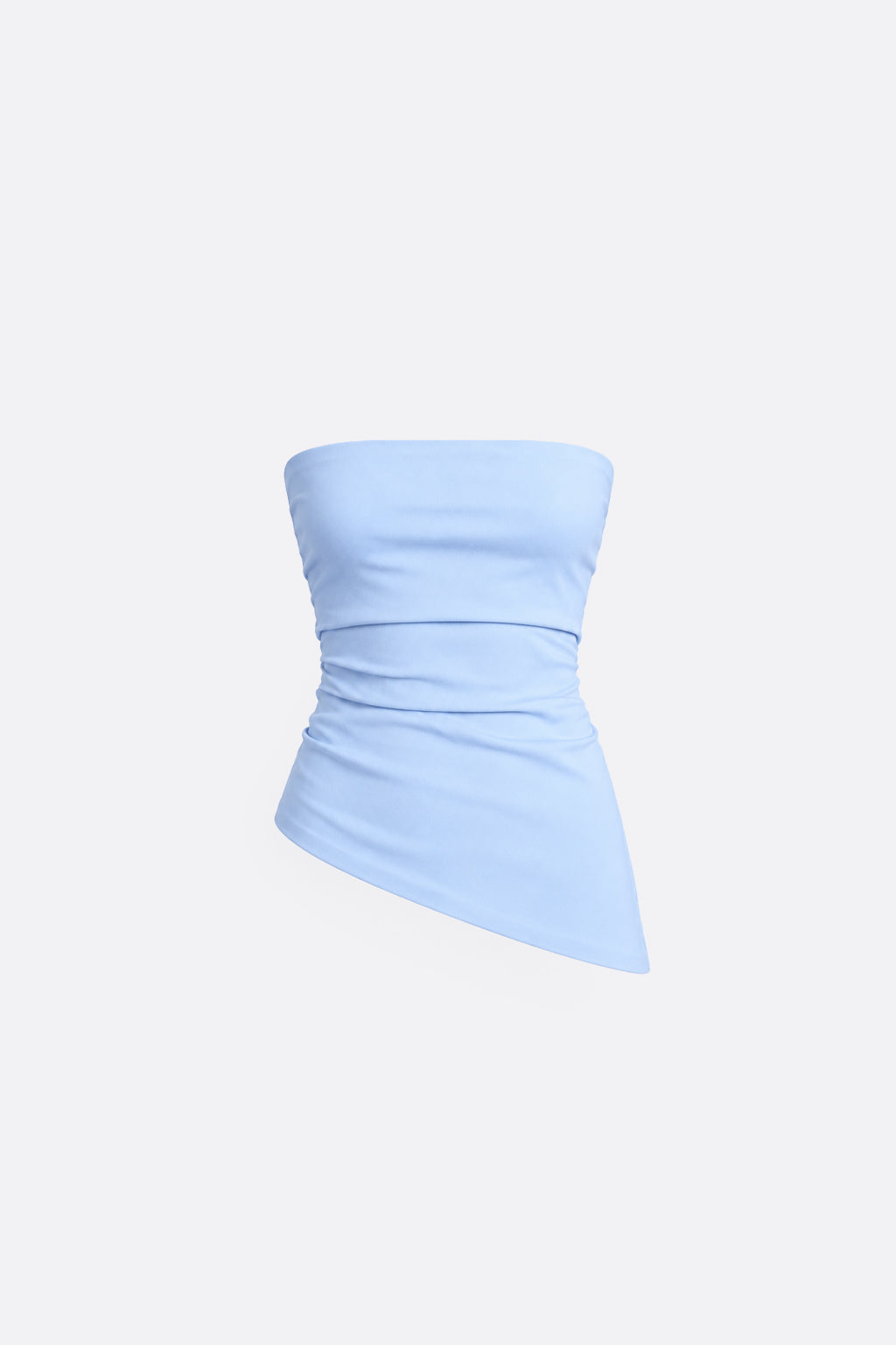 Top Strapless Pliegues - Celeste