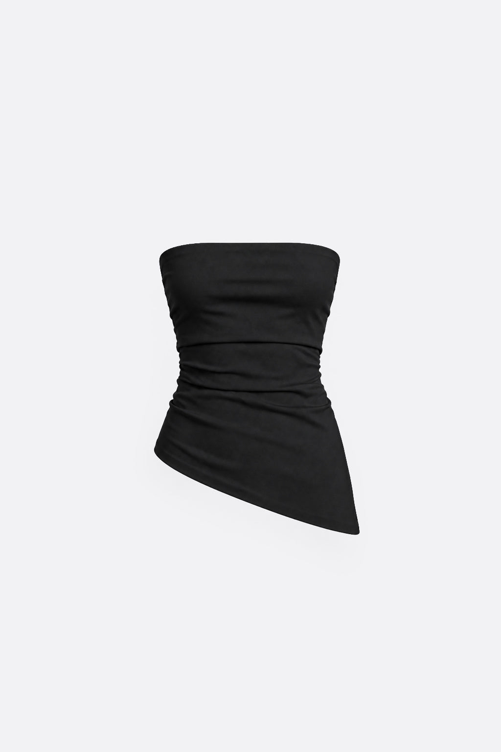Top Strapless Pliegues - Negro