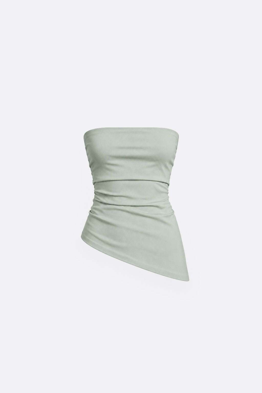 Top Strapless Pliegues - Verde Olivo