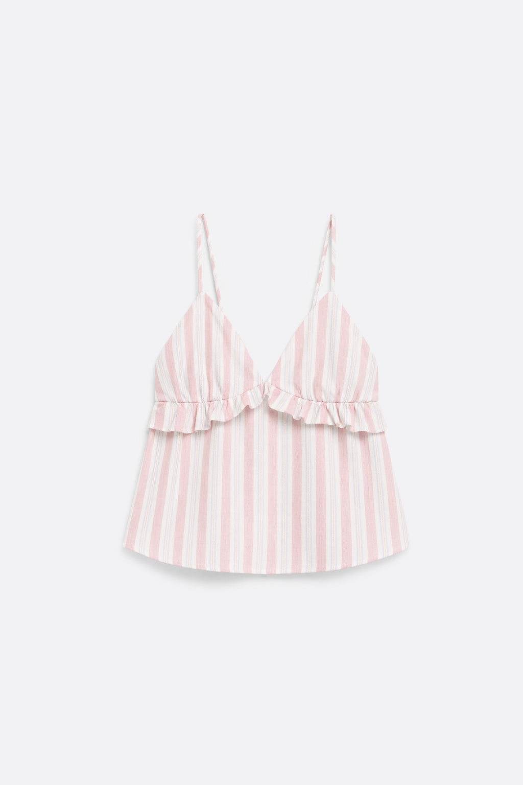 Top Escote Profundo Volantes - Palo Rosa