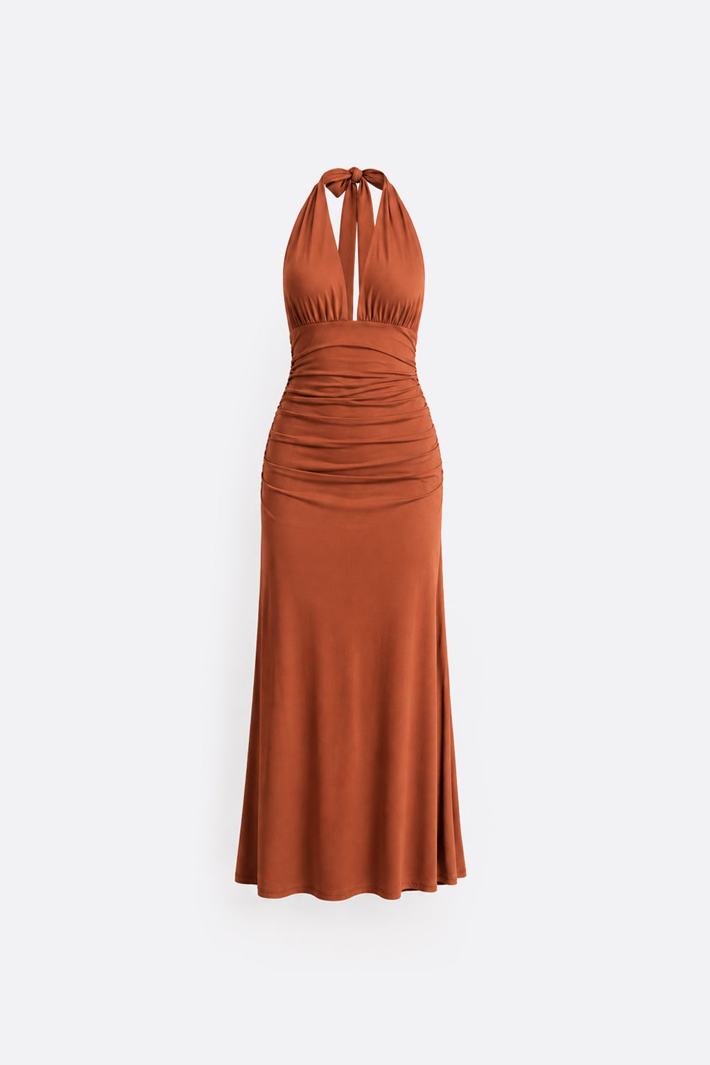 Vestido Halter Ribbon - Terracota