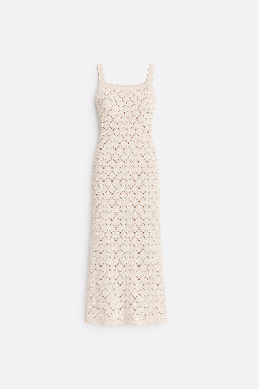 Vestido Knit Largo Tiras - Beige