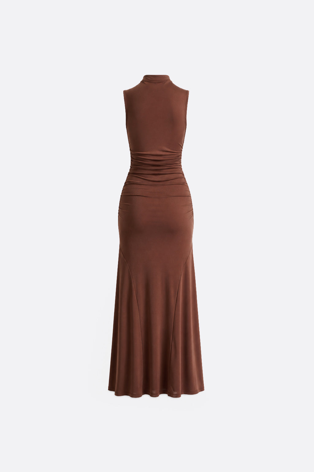 Vestido Largo Manga Cero - Marrón