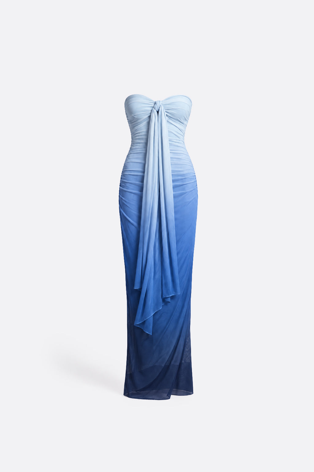 Vestido Mesh Strapless - Azul