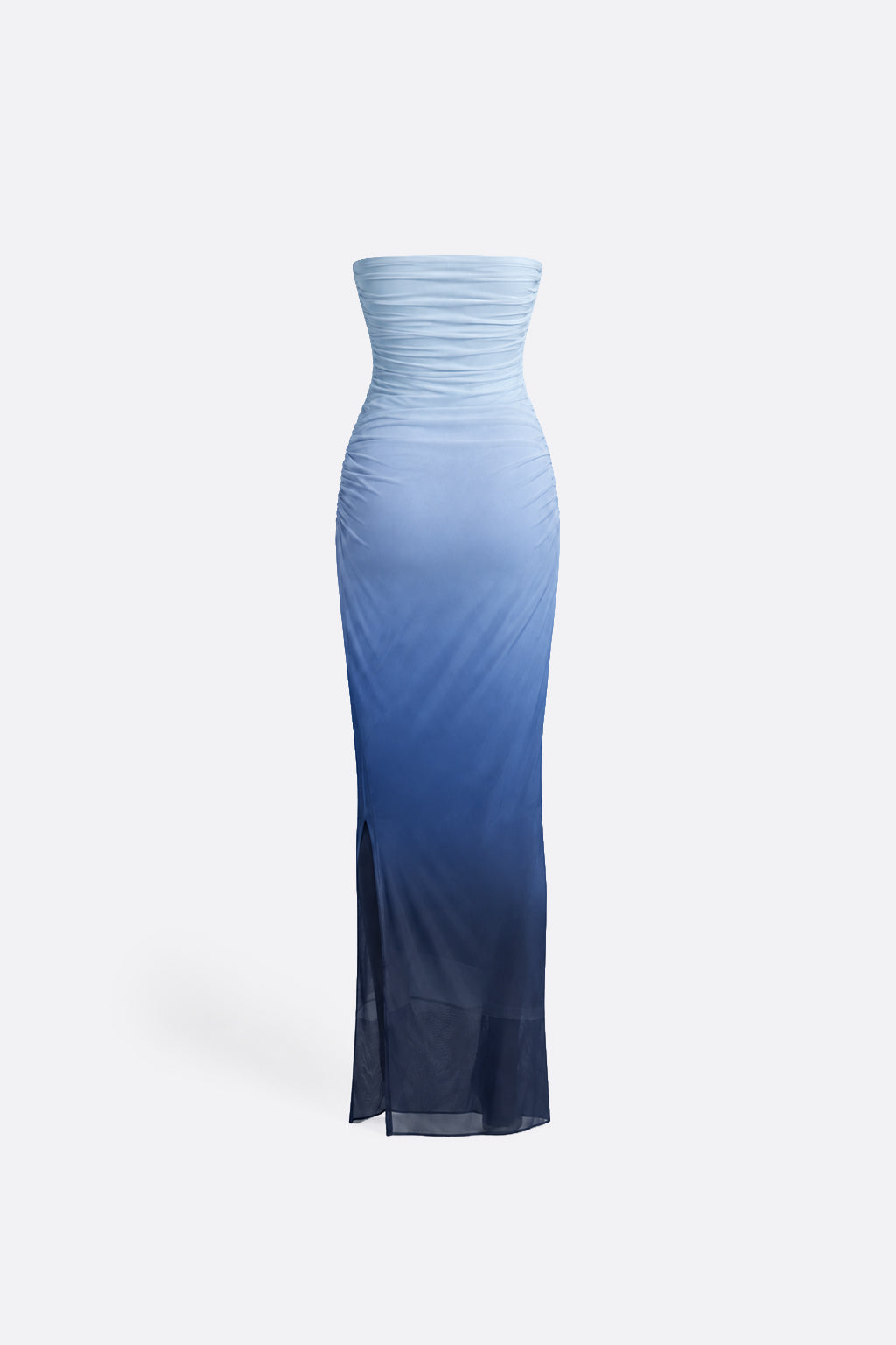 Vestido Mesh Strapless - Azul