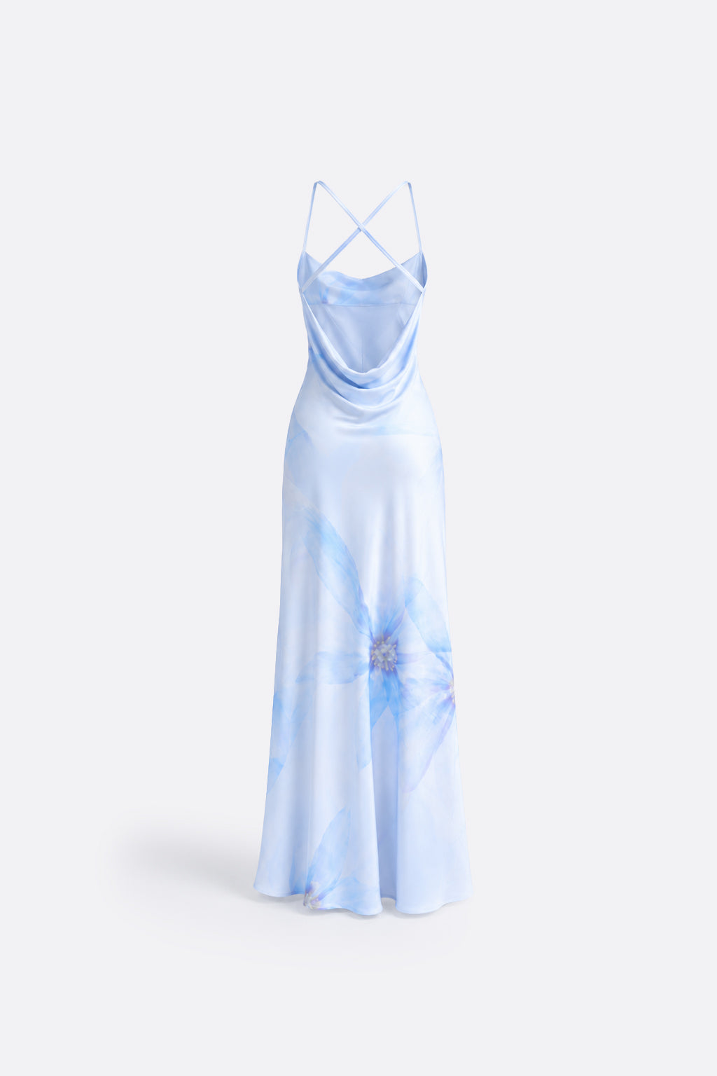 Vestido Satin Tiras Flores Celeste Bebé - packshot 2
