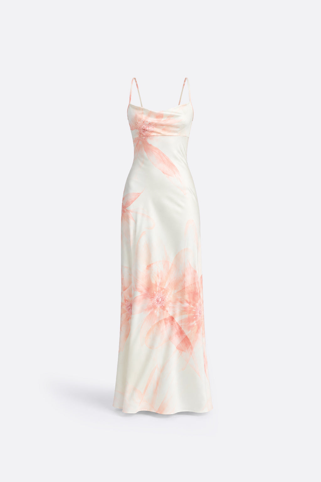 Vestido Satin Tiras Flores - Verde Pastel