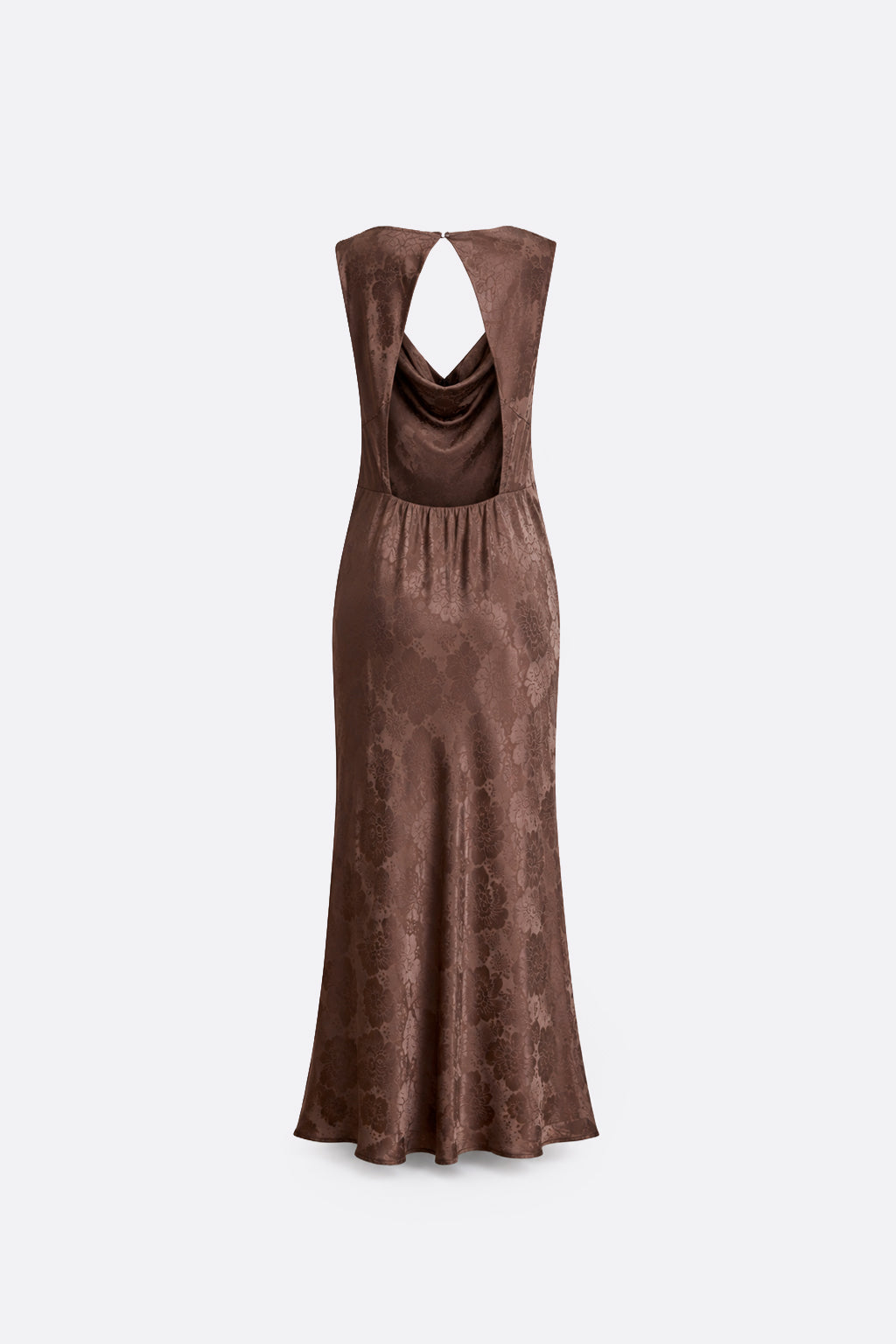 Vestido Satinado Flores - Chocolate