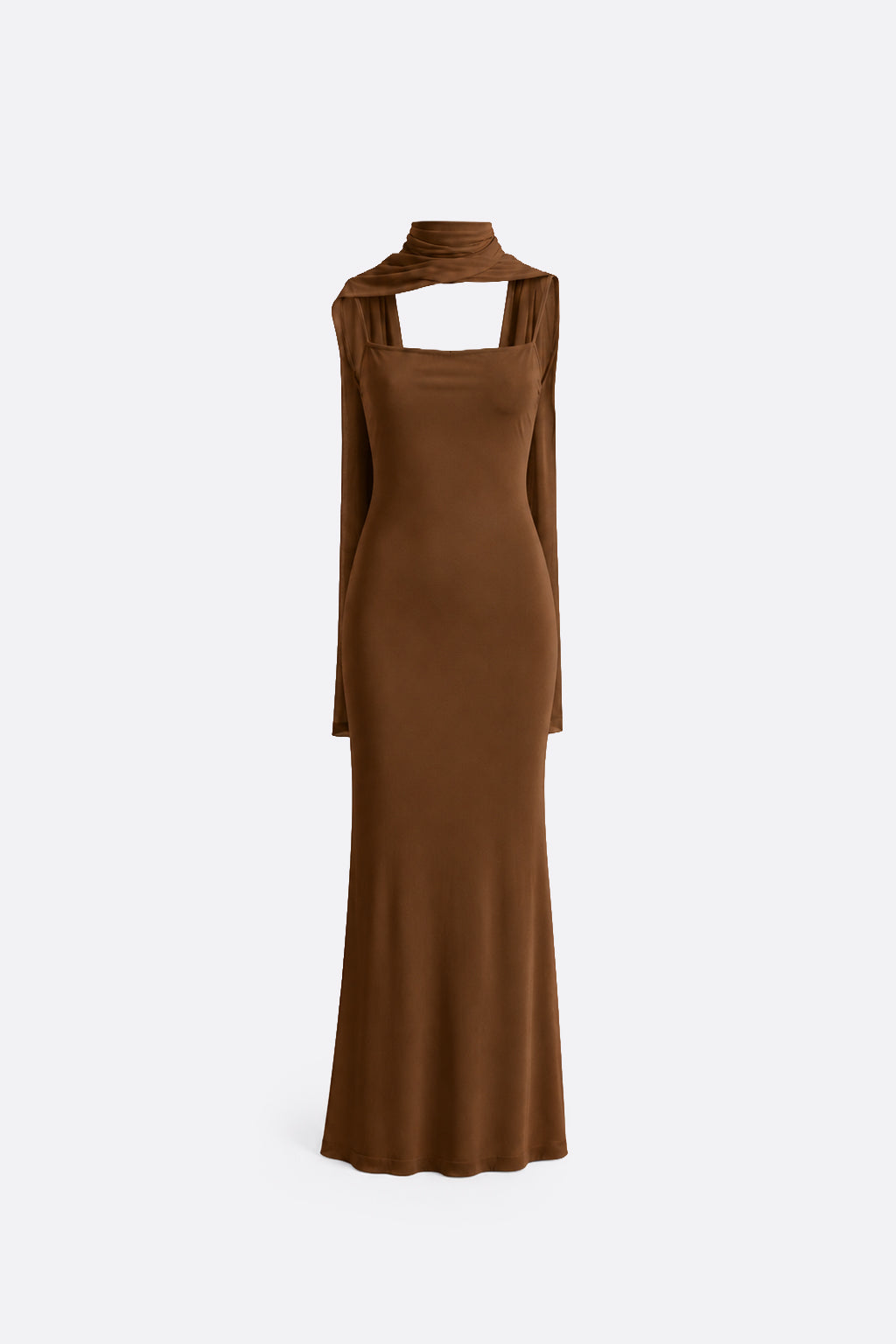 Vestido Tiras con Fular - Caramelo
