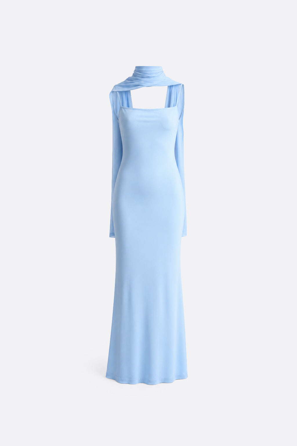 Vestido Tiras con Fular - Celeste