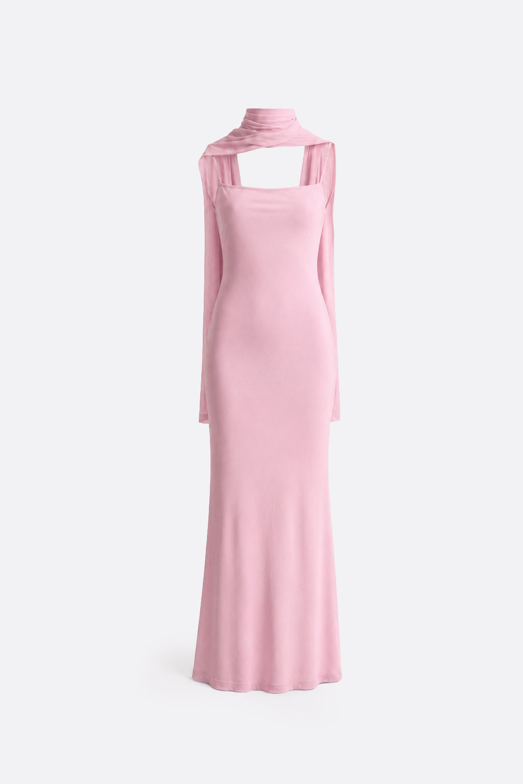 Vestido Tiras con Fular - Palo Rosa
