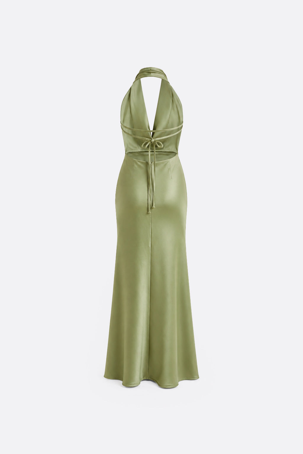 Vestido Halter Satinado - Verde