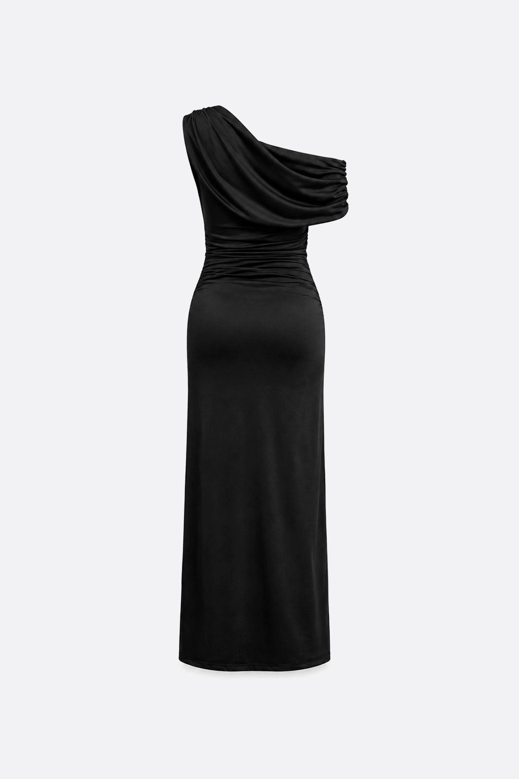 Vestido One Shoulder Drapeado - Negro