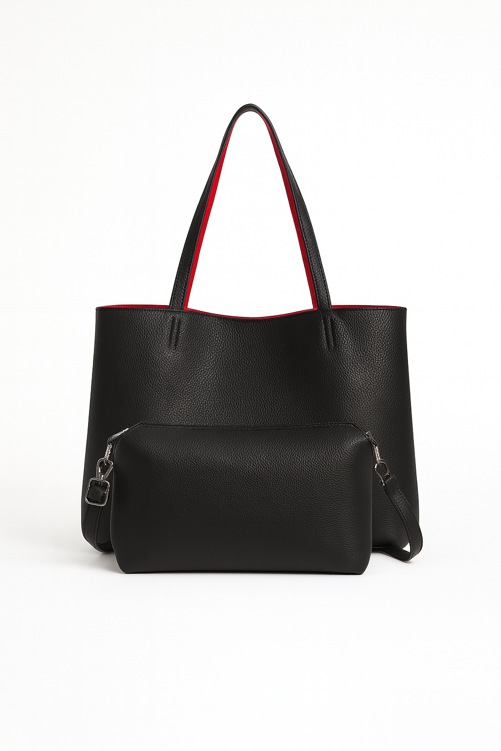 Bolso reversible con neceser - Negro