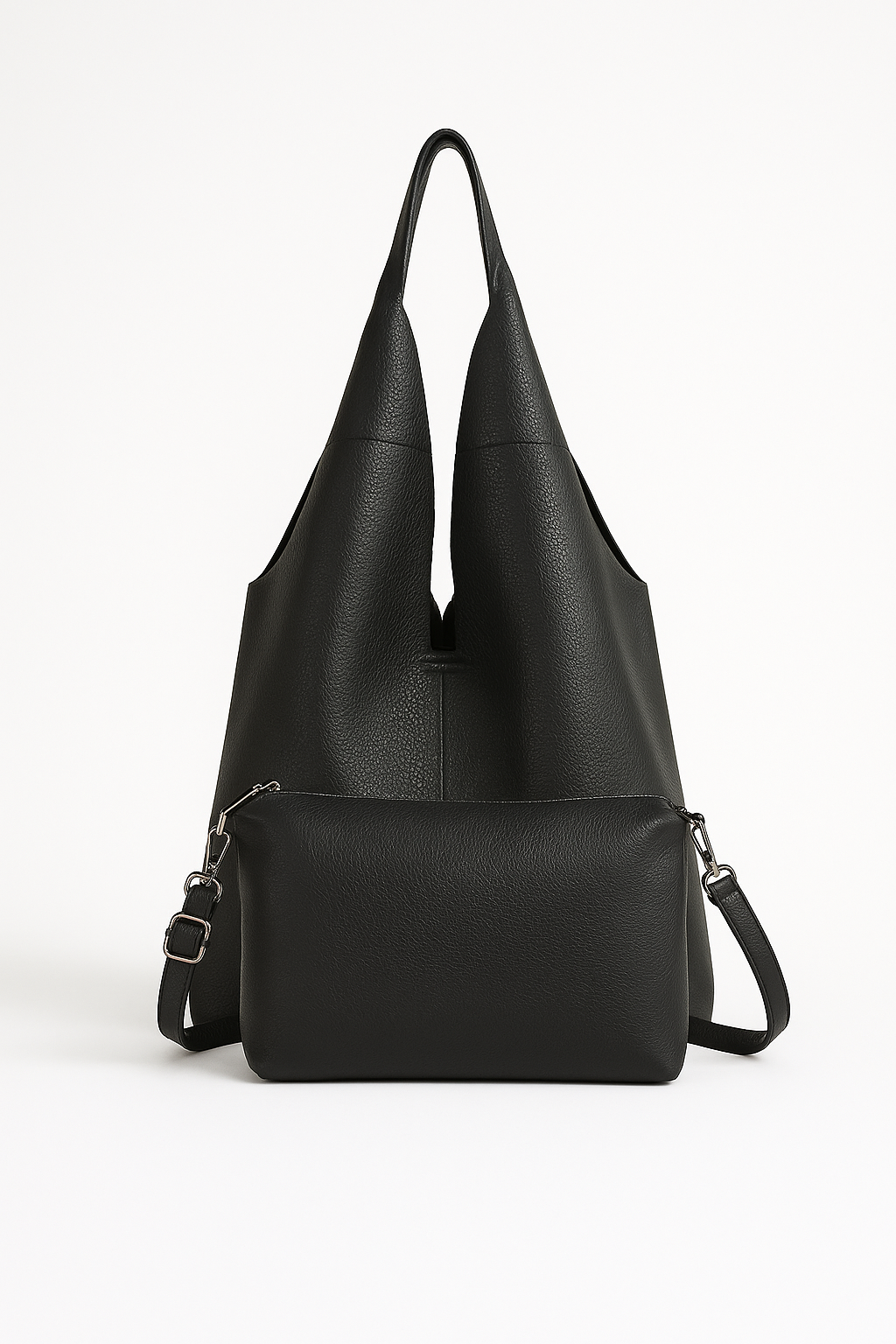 Bolso minimalista en V - Negro