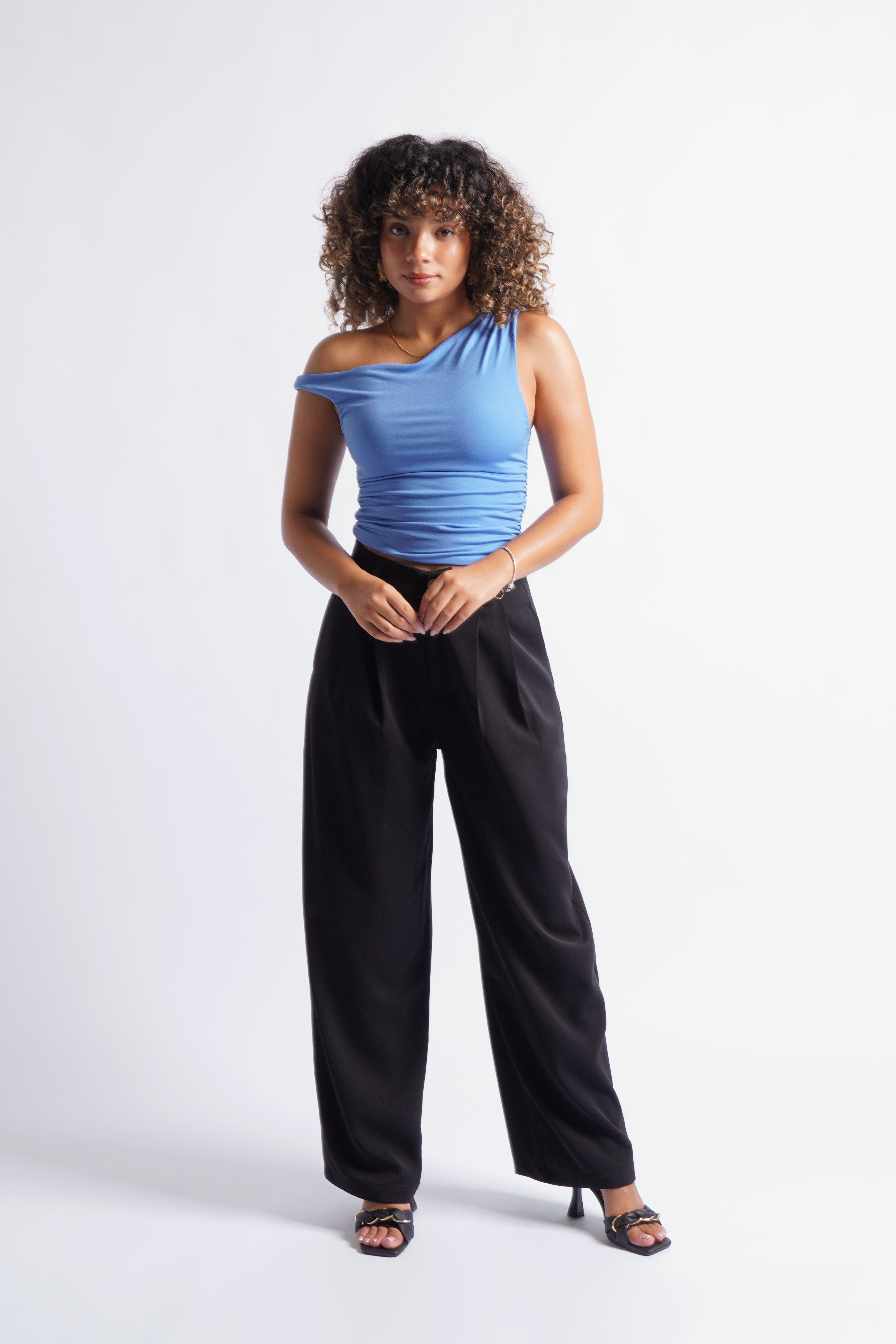 Top Asimétrico One Shoulder - Acero