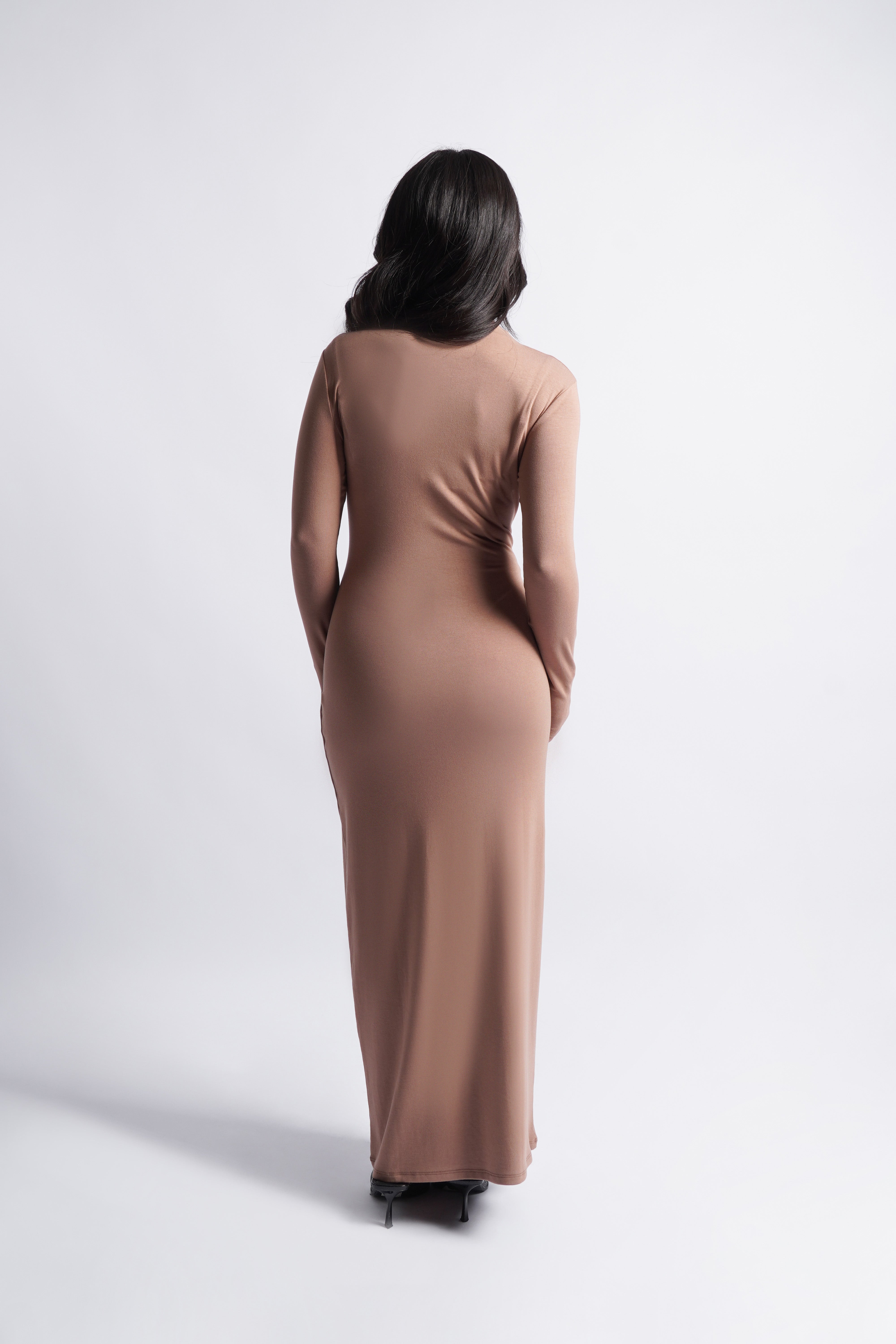 Vestido Largo Cerrado - Taupe