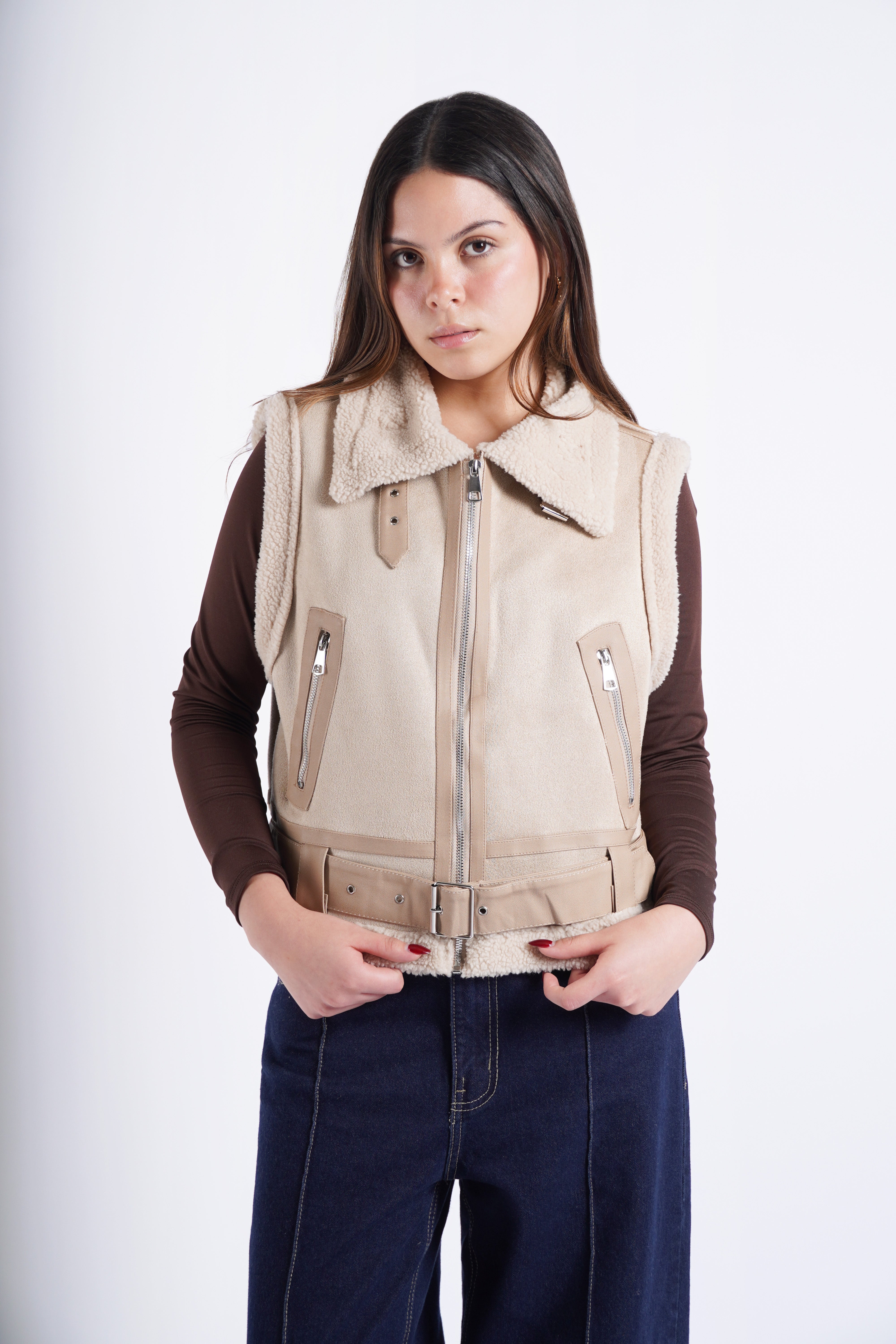 Chaleco con Peluche - Beige