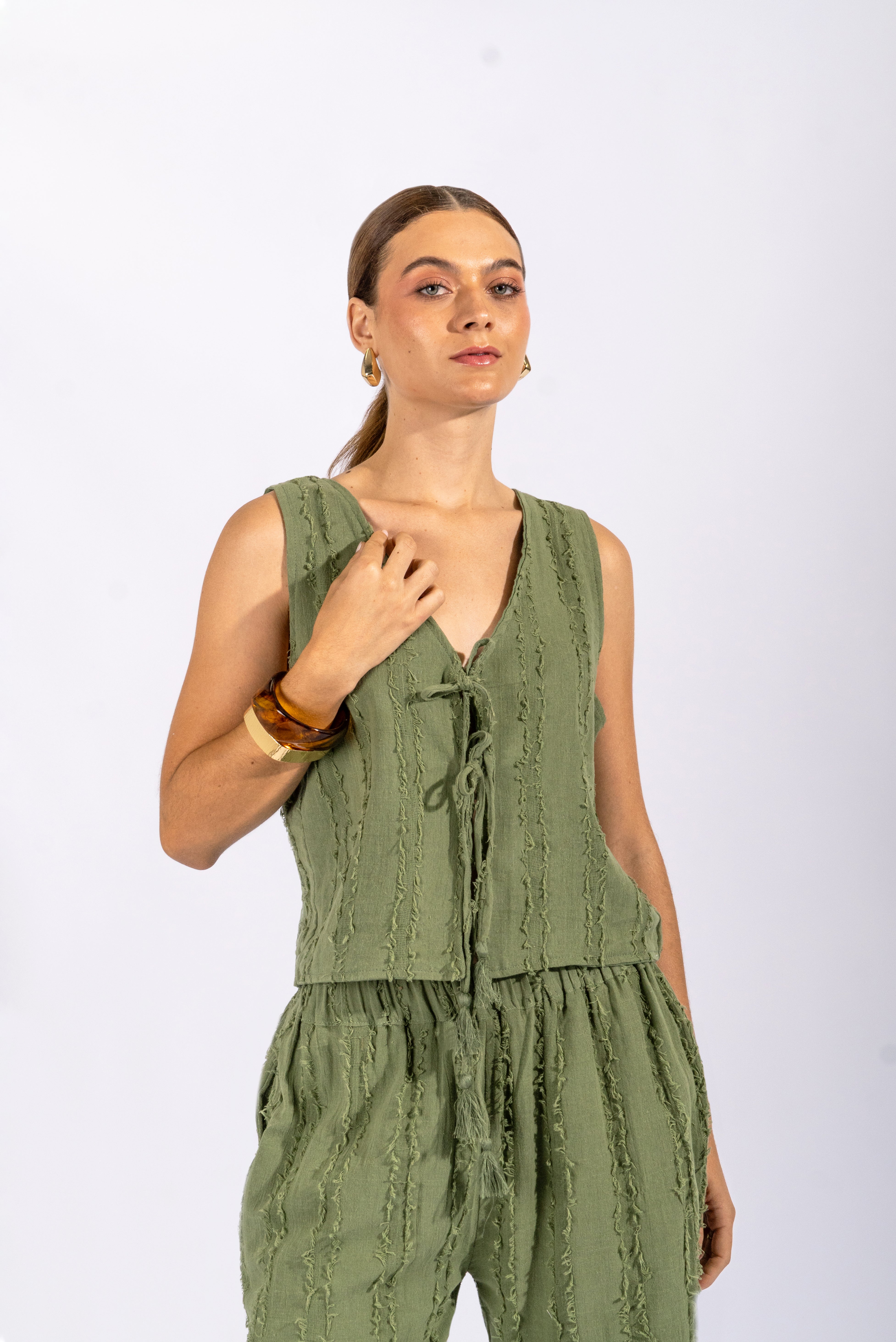 Chaleco Lazos Textura - Verde