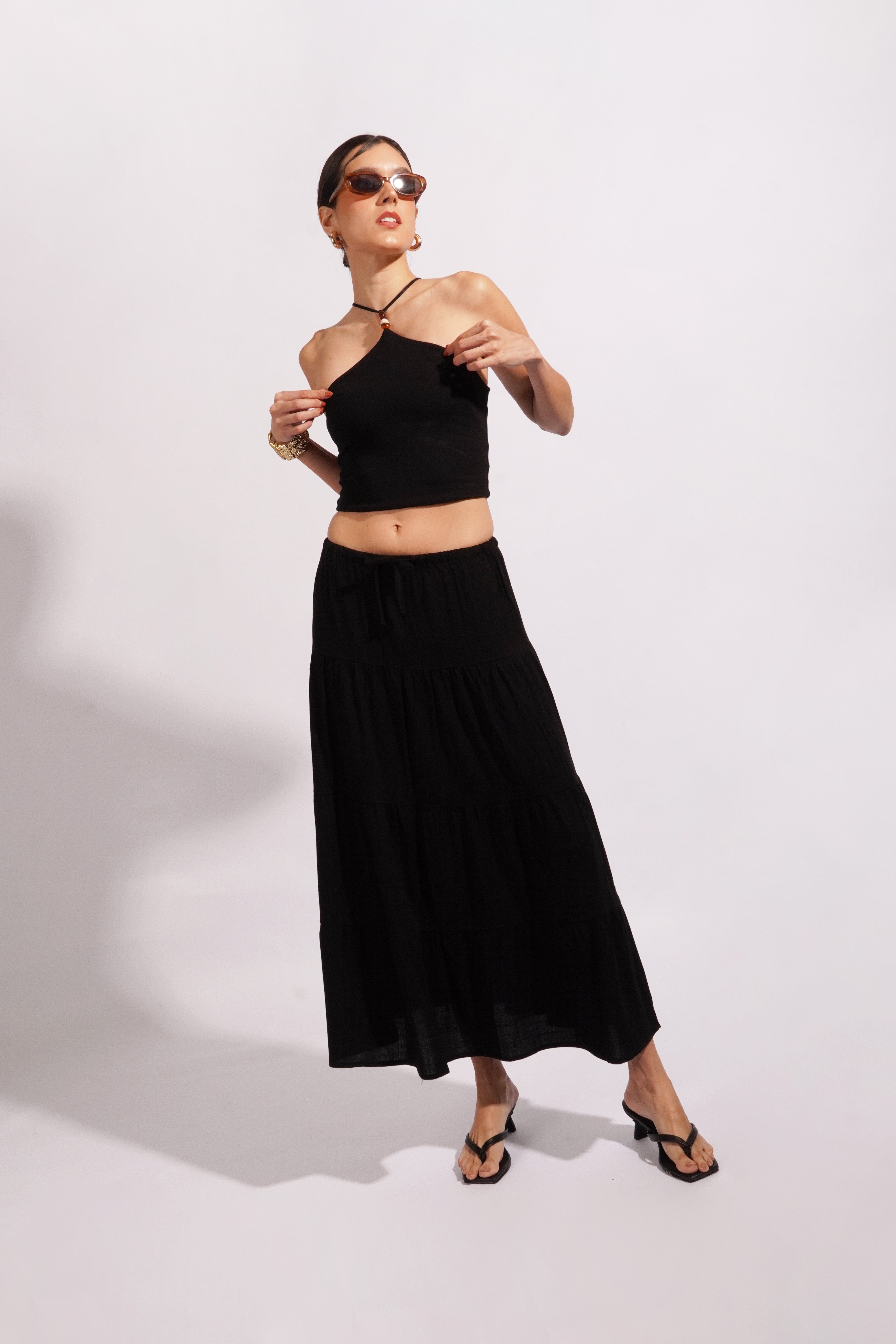 Falda Larga 3 Tiempos - Negro