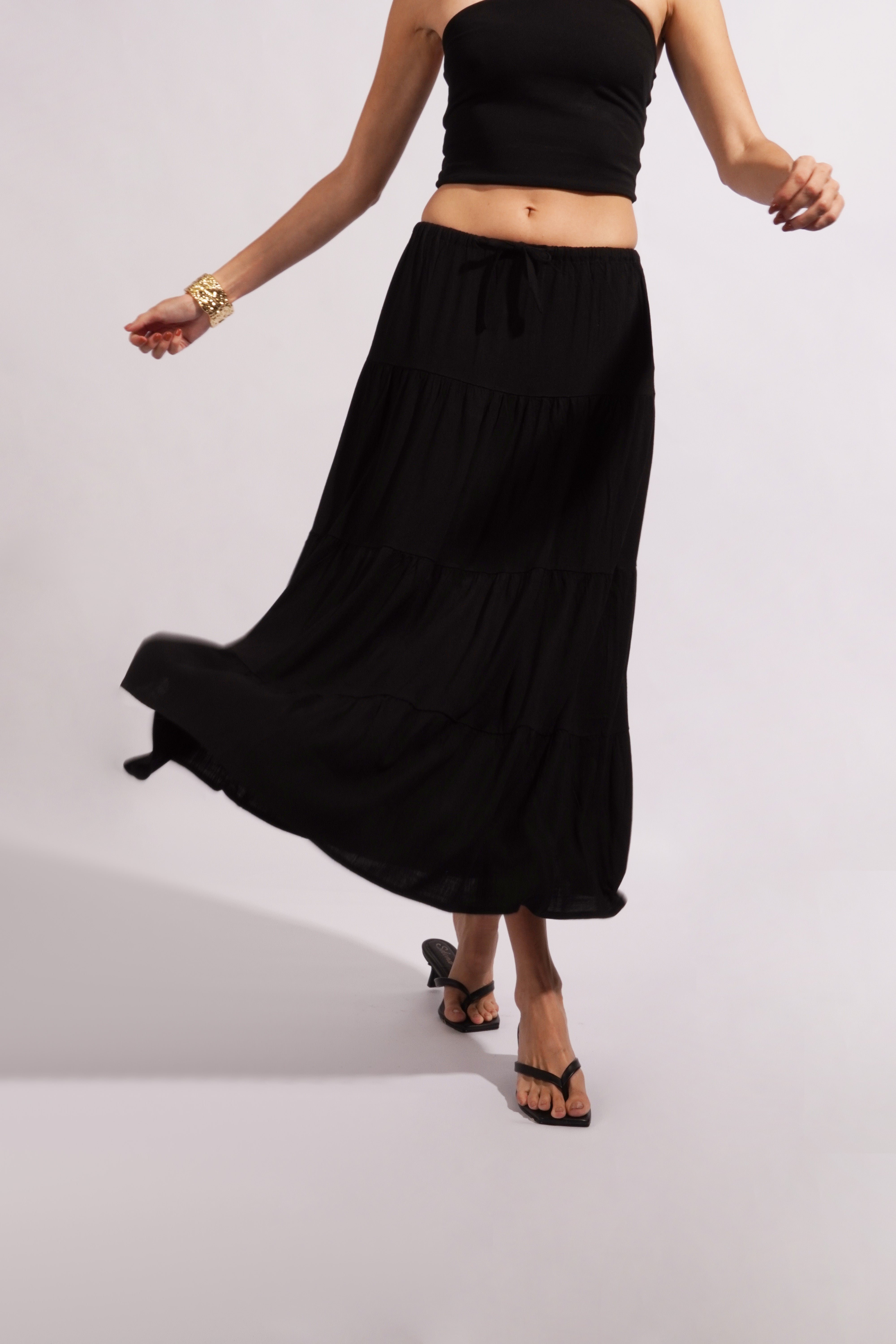 Falda Larga 3 Tiempos - Negro