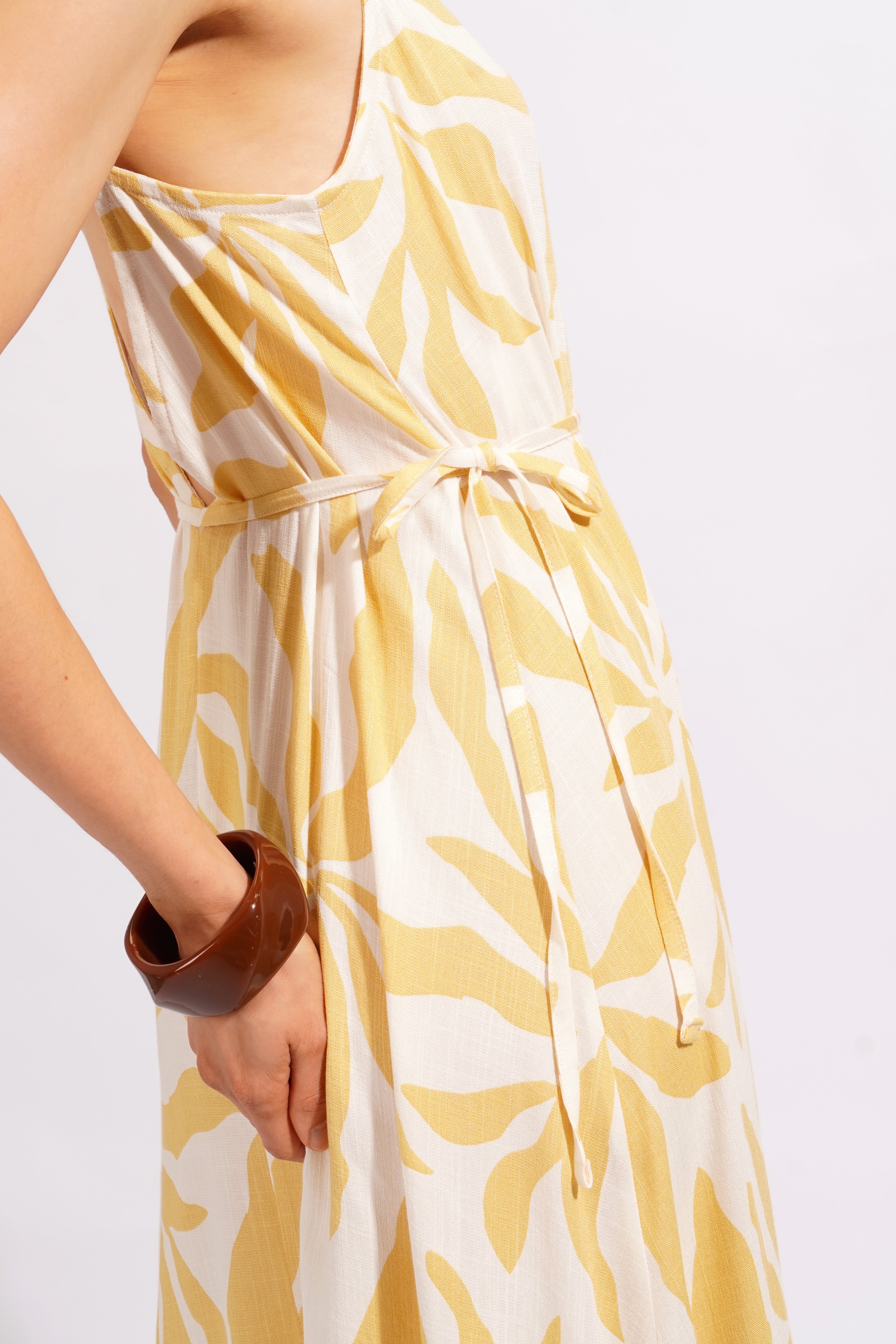 Vestido Tiras Estampado - Amarillo