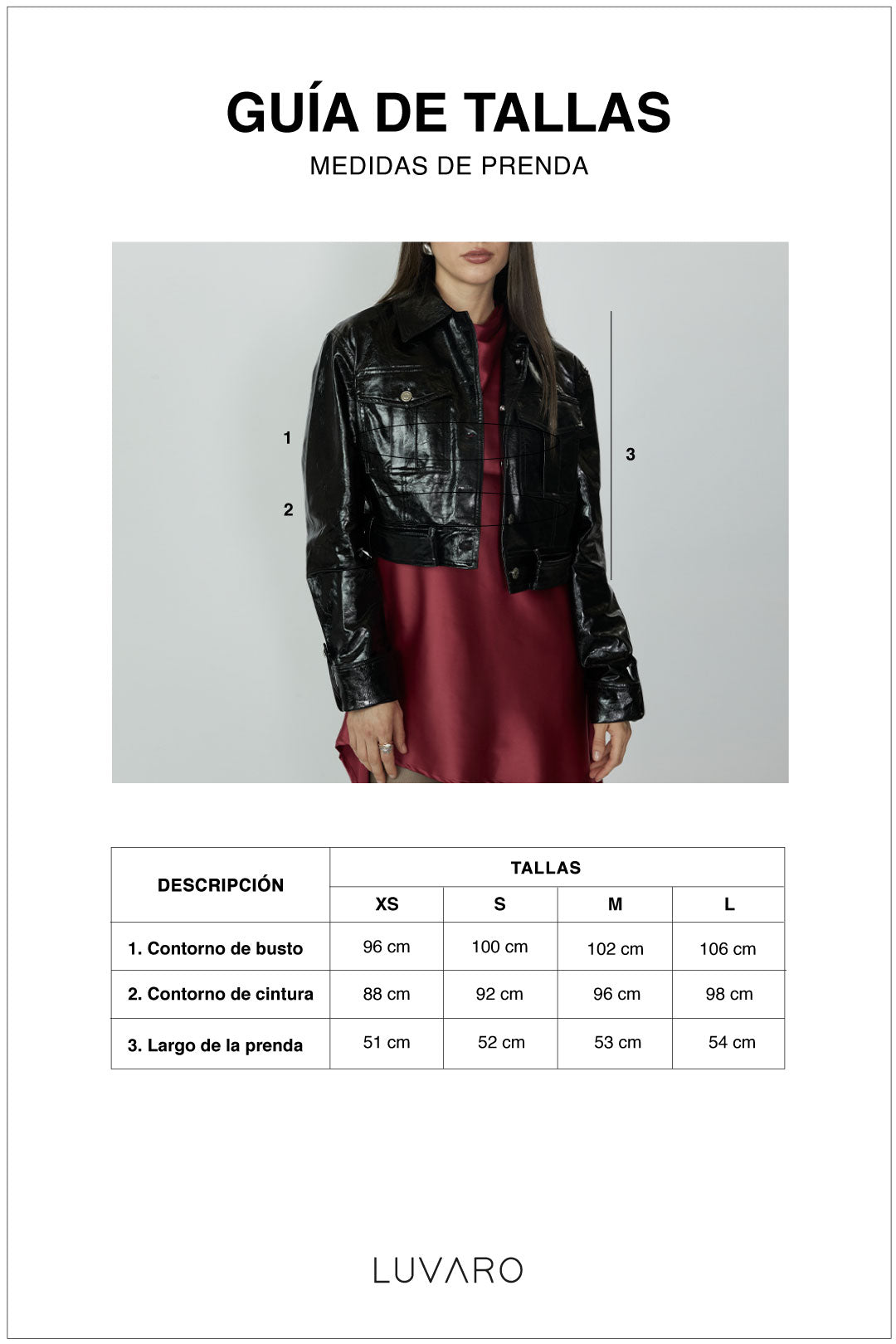 Casaca Leather Crop - Negro