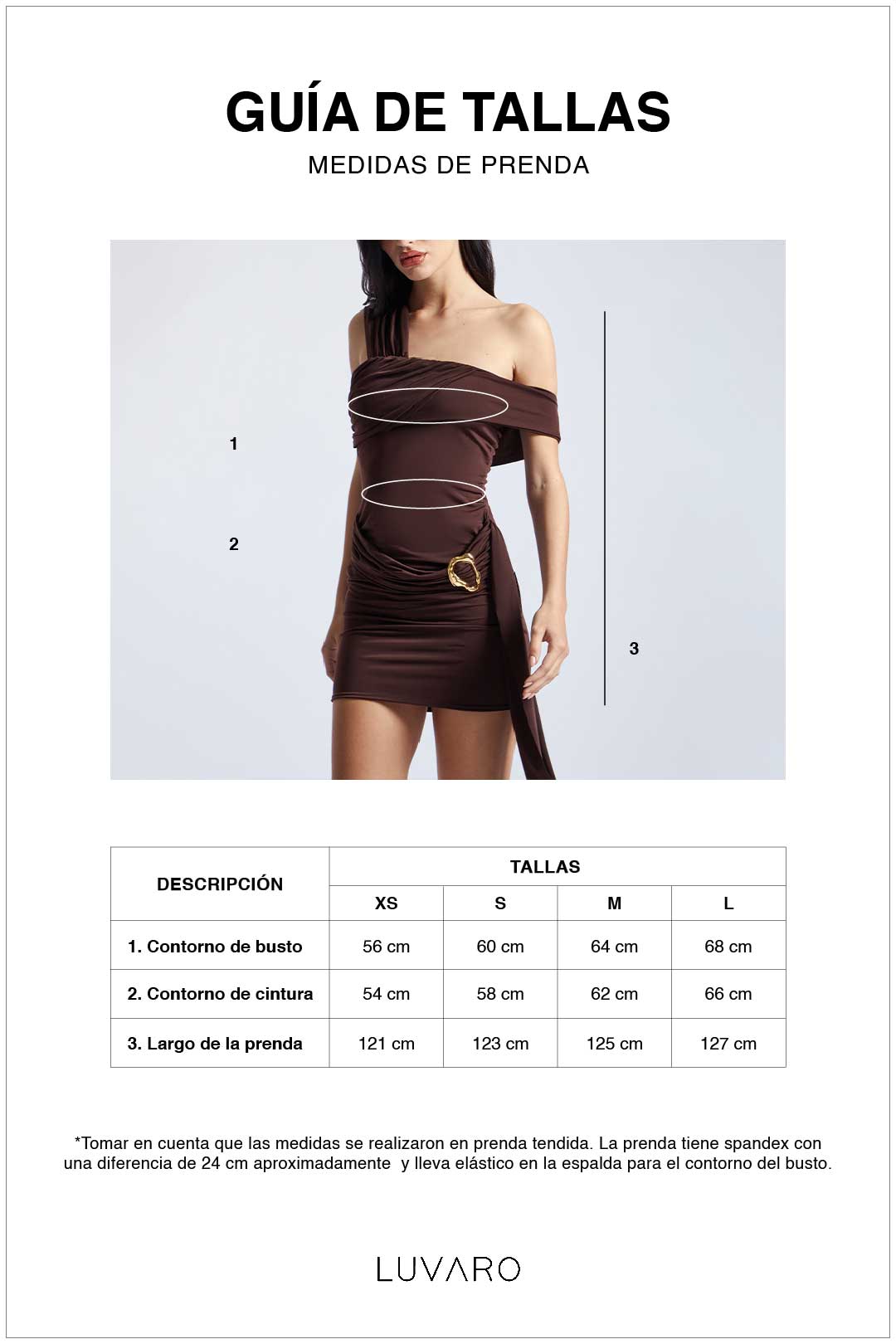 Vestido Corto Asimétrico Broche - Marrón