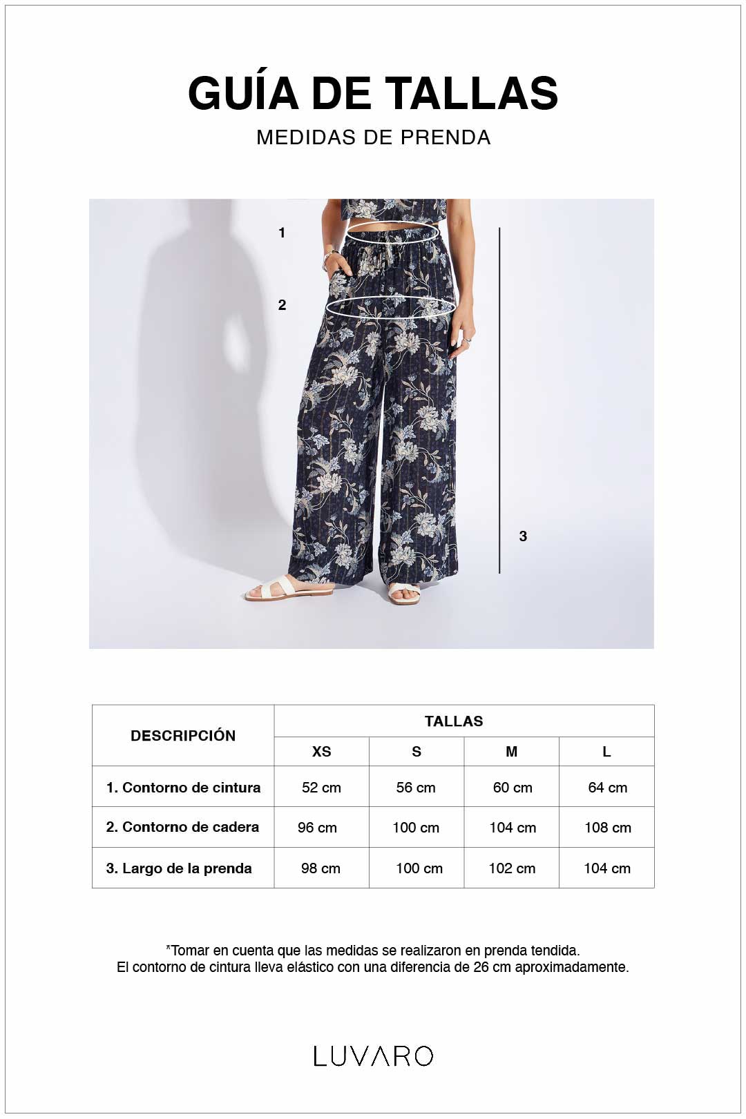 Pantalón Gasa Cintura Elásticada - Azul