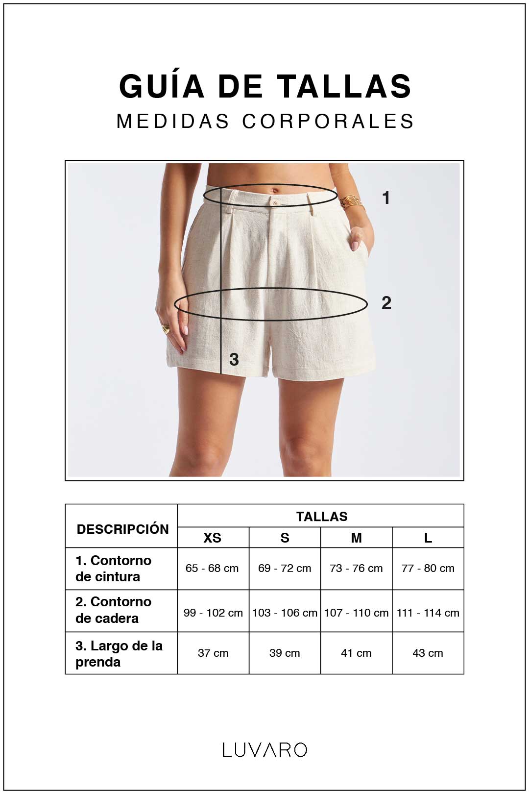 Short Lino Pinzas - Negro