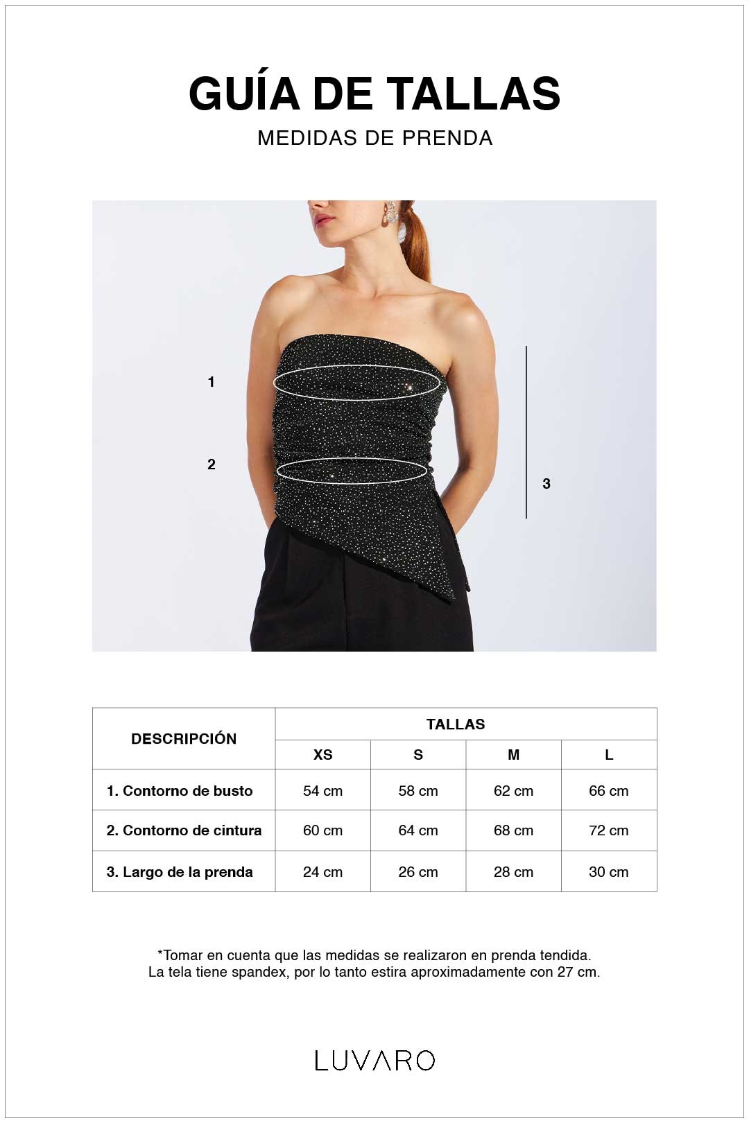 Top Strapless Asimétrico Brillos - Negro con Verde Botella