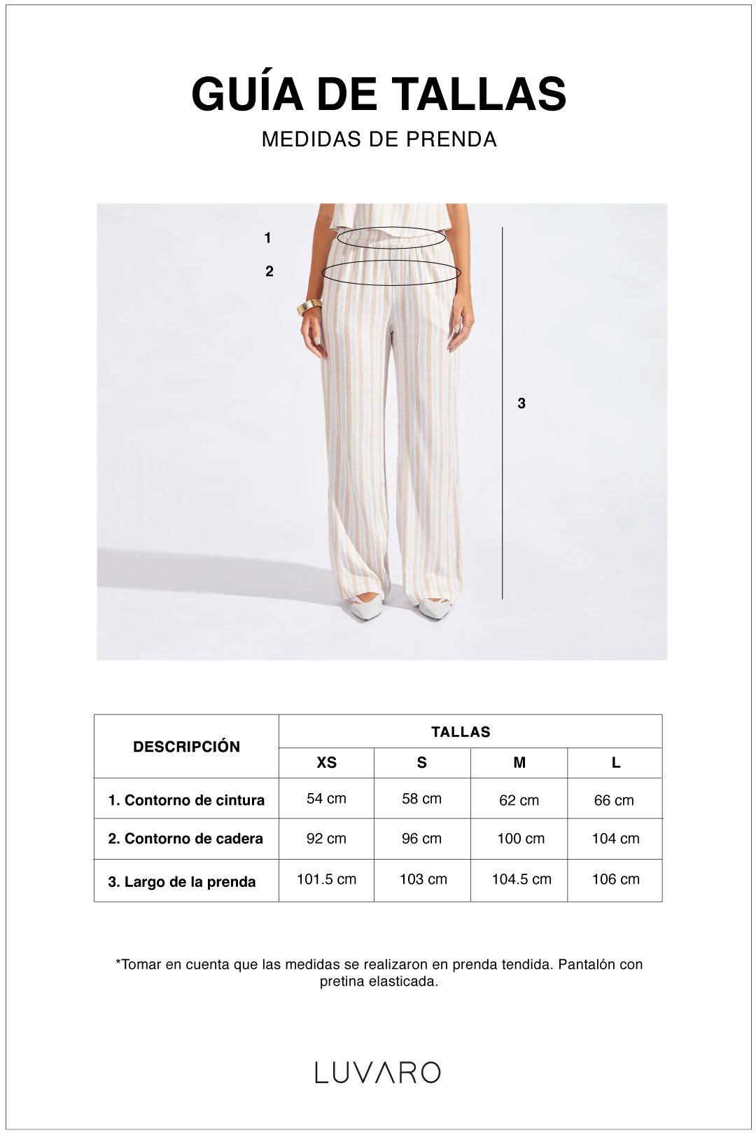 Pantalón Fluido Listado - Beige