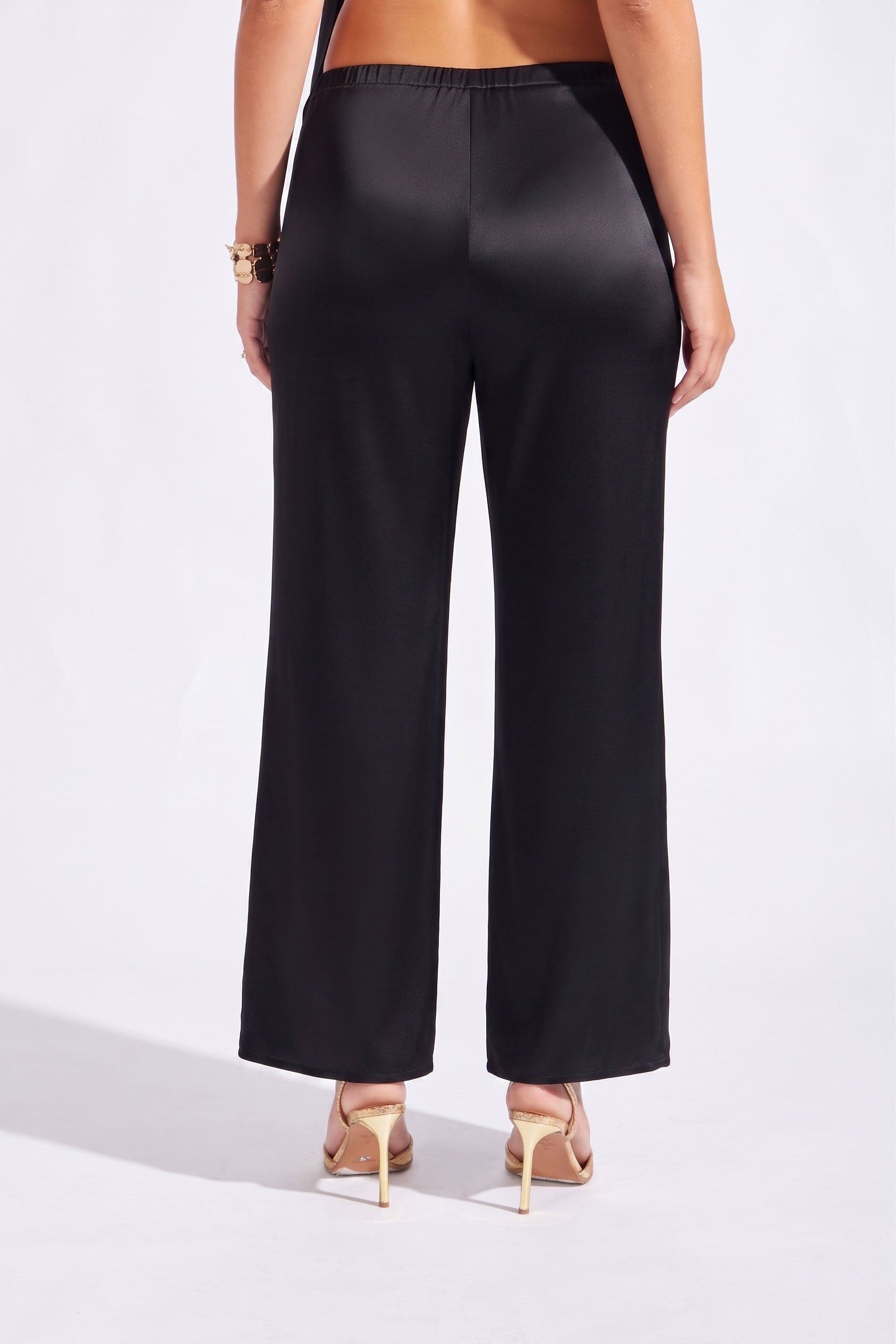 Pantalón Holgado Satín - Negro