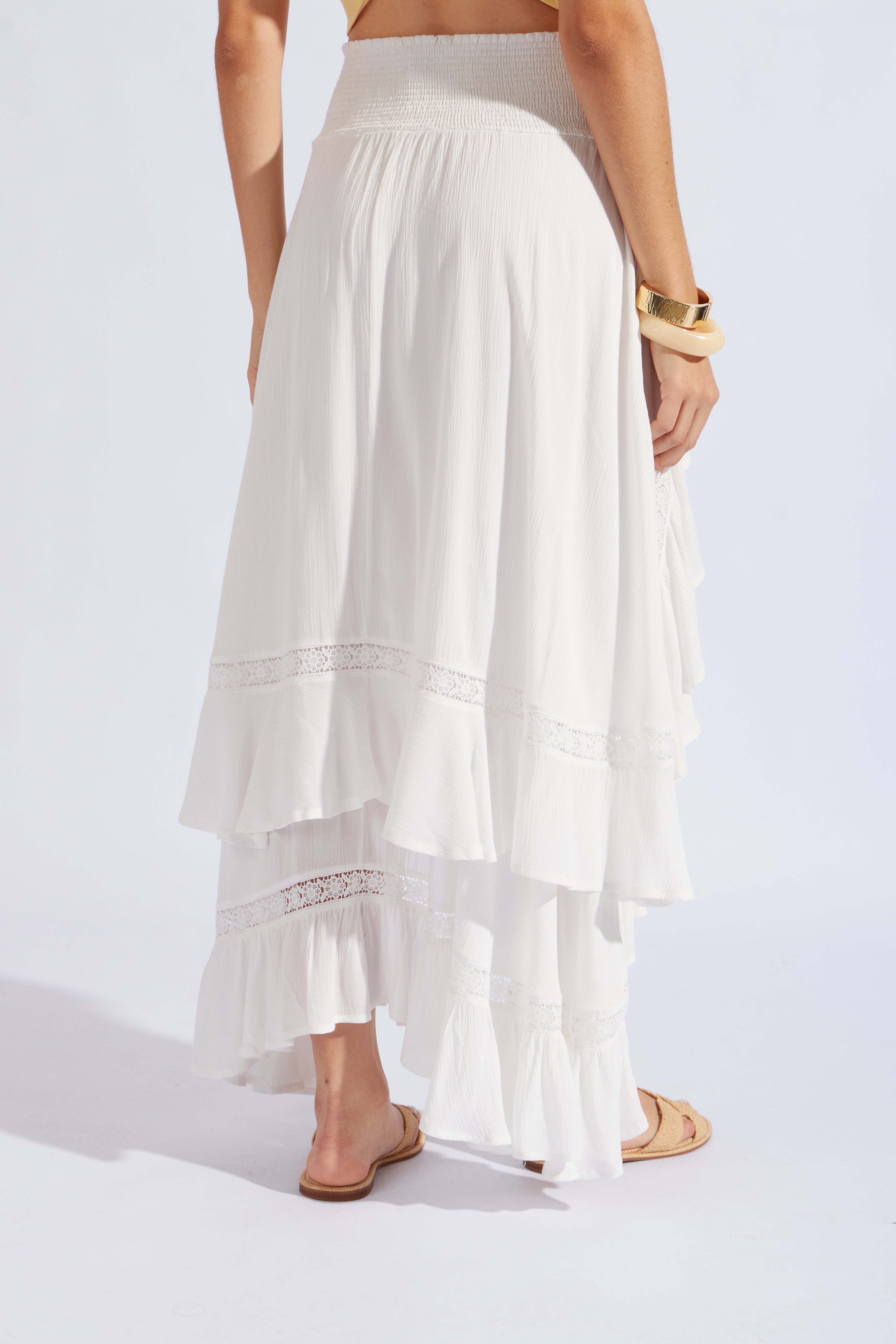 Falda Bohemia con Volantes - Perla