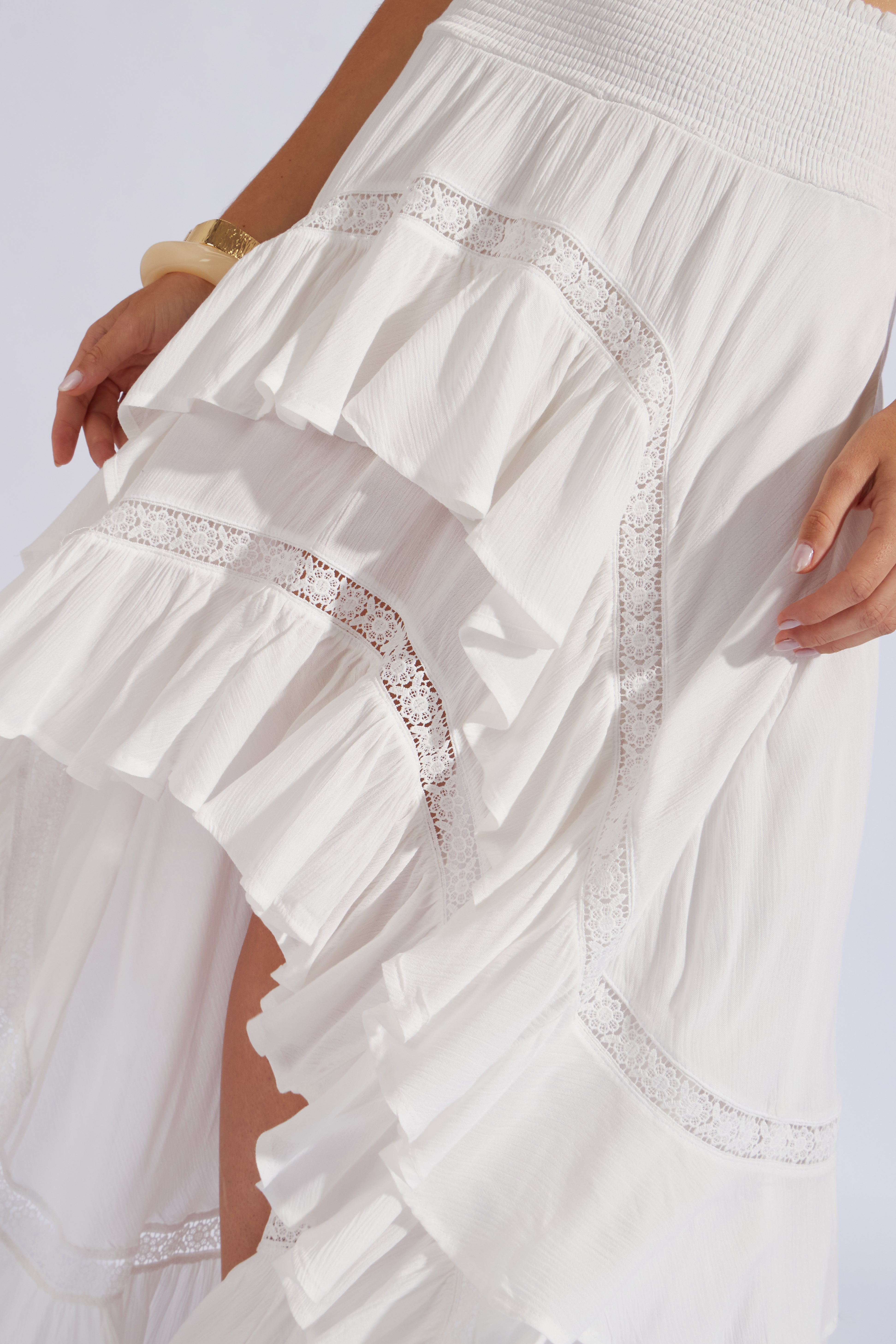 Falda Bohemia con Volantes - Perla