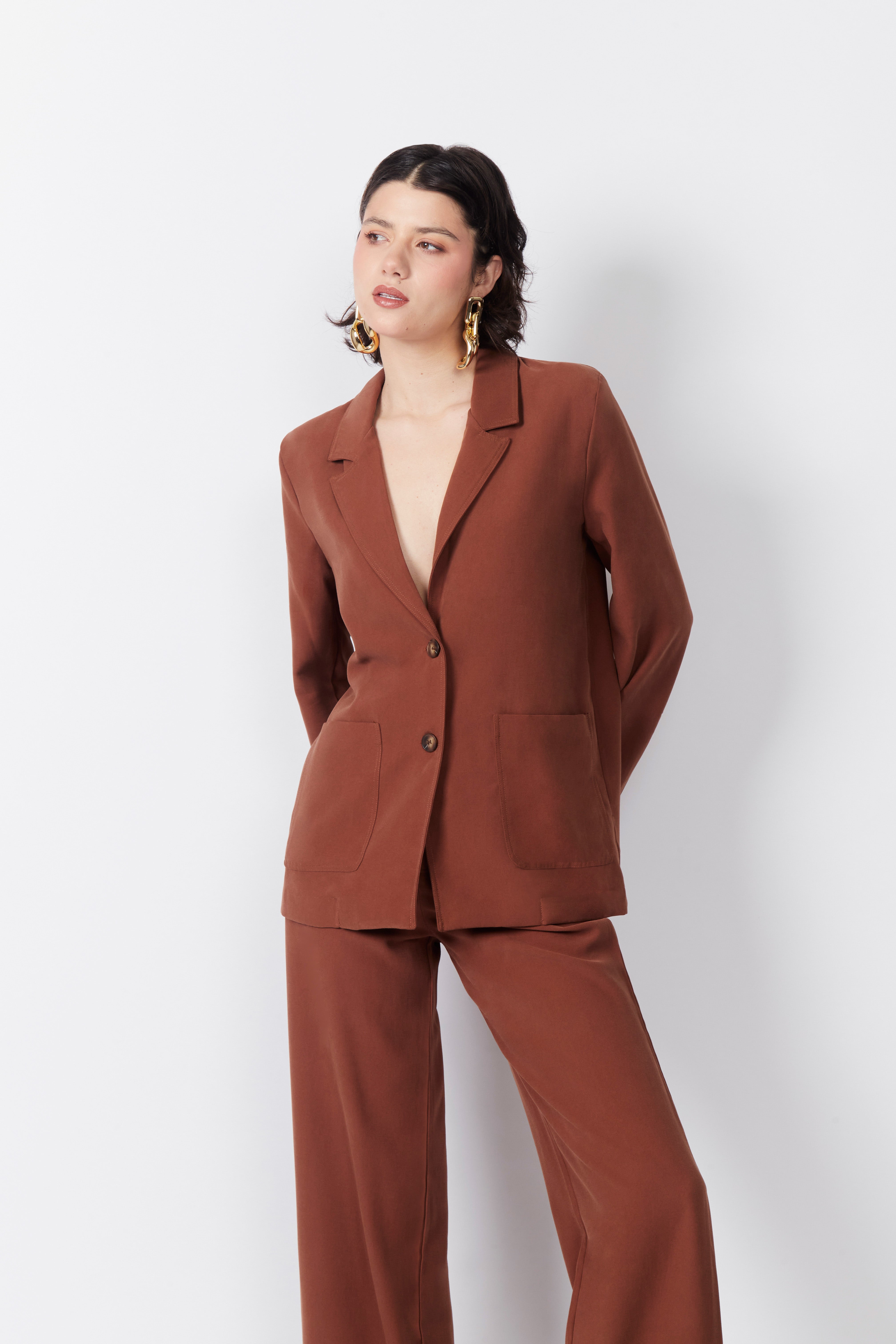 Blazer Fluido - Chocolate