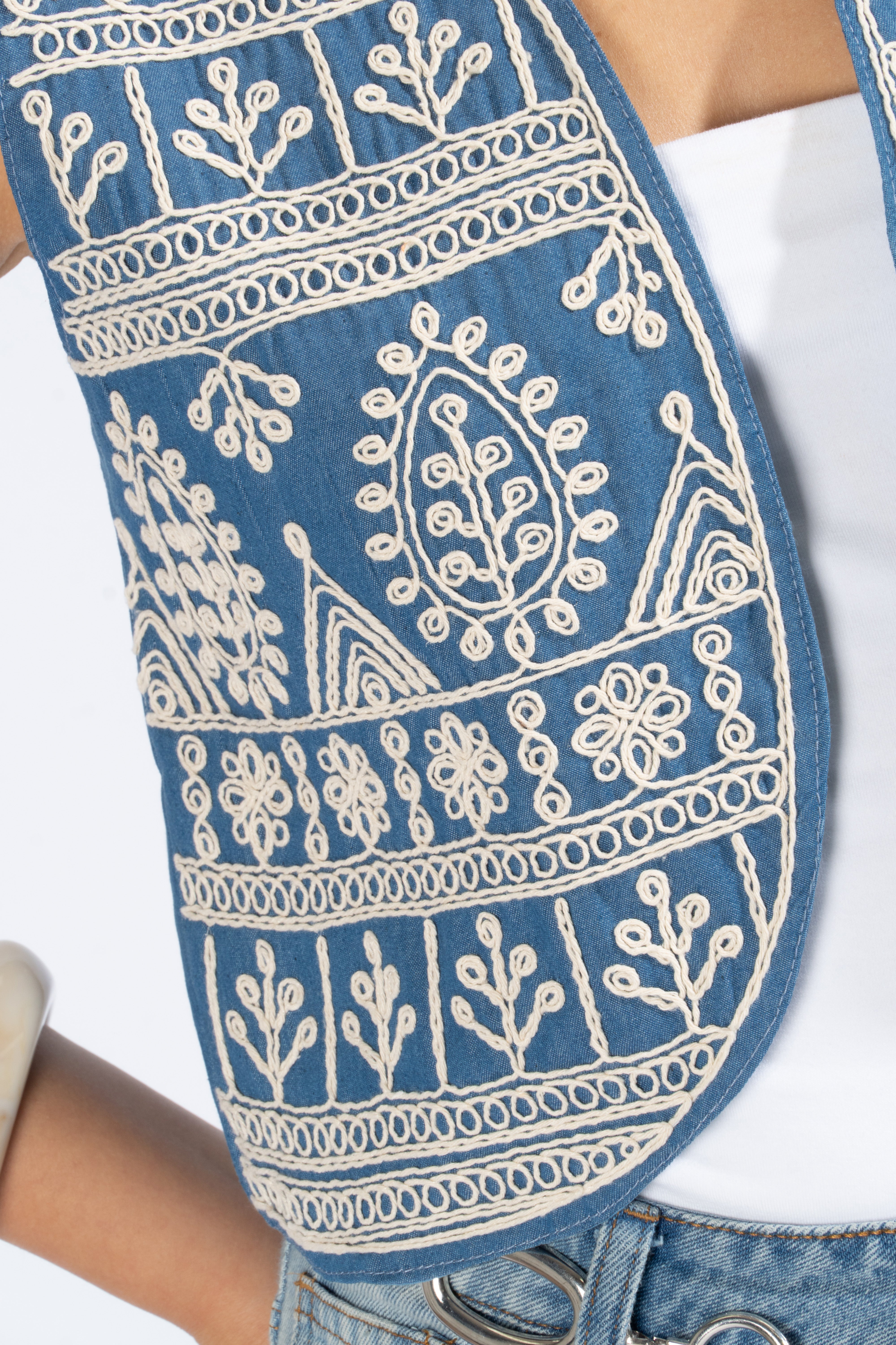 Chaleco Corto Rústico - Azul