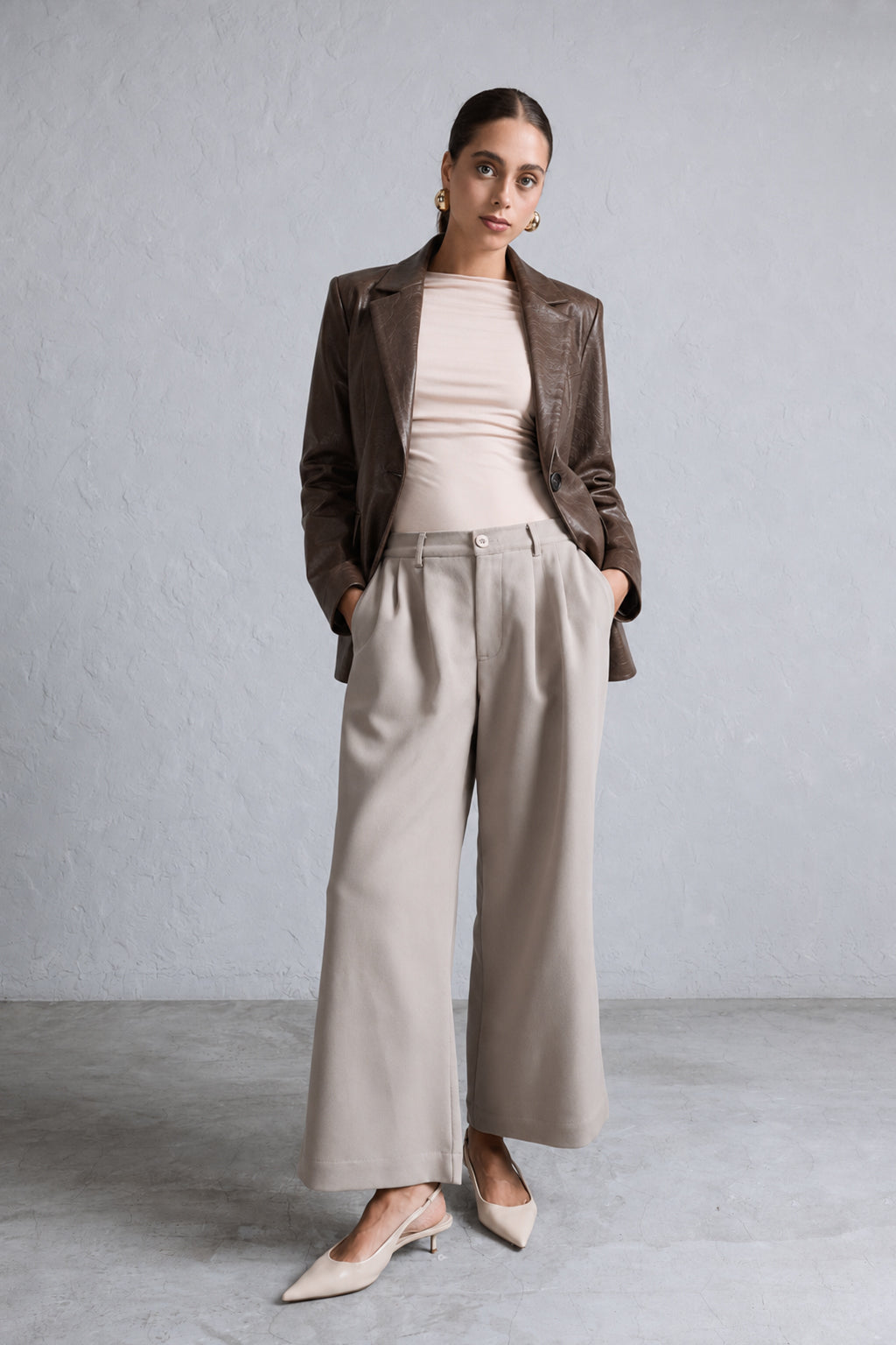 Blazer Leather Slim - Marrón