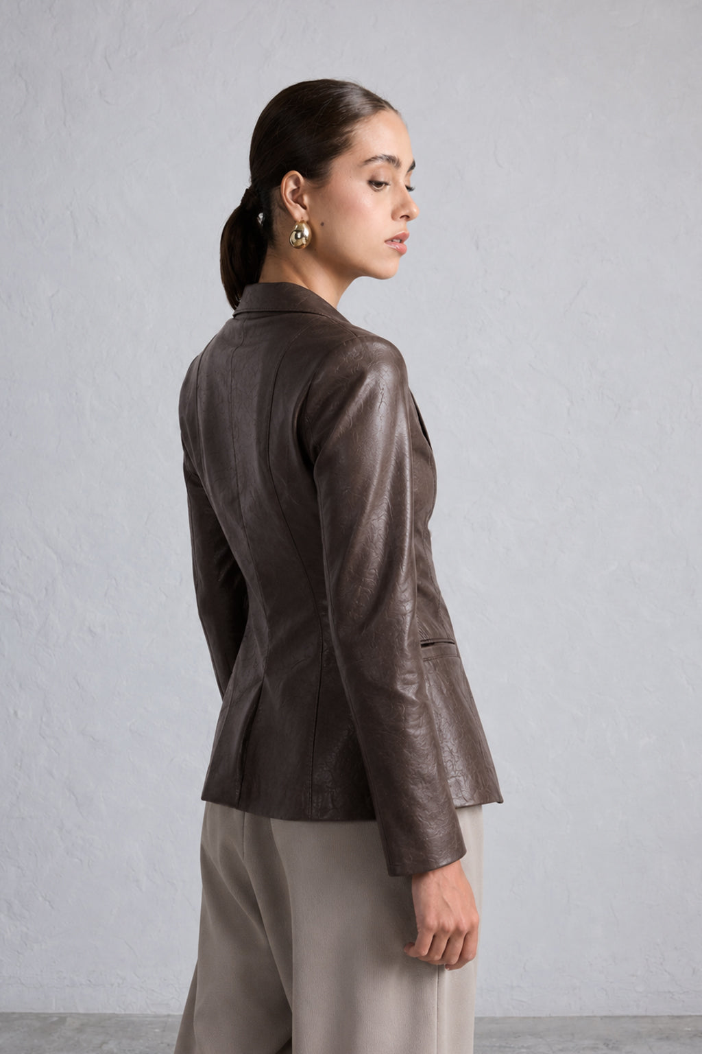 Blazer Leather Slim - Marrón