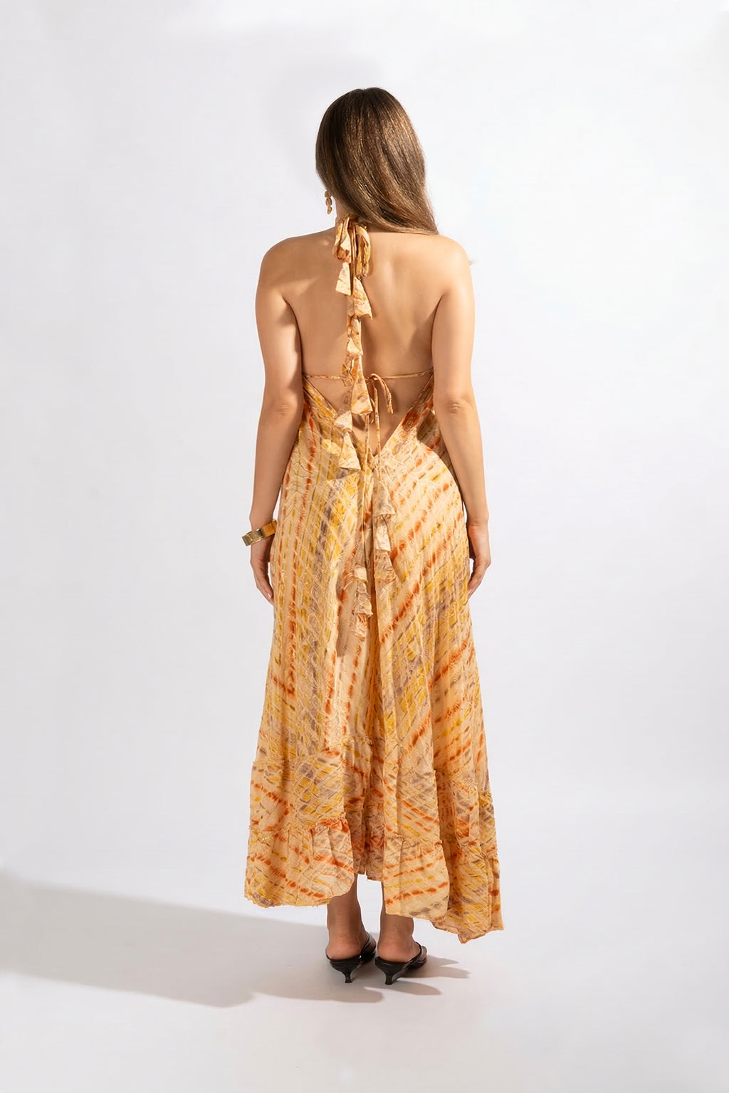 Vestido Bohemio Estampado  - Amarillo