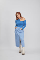 Denim Midi Skirt