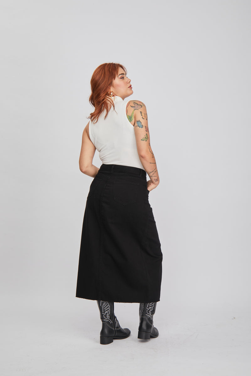 Denim Midi Skirt