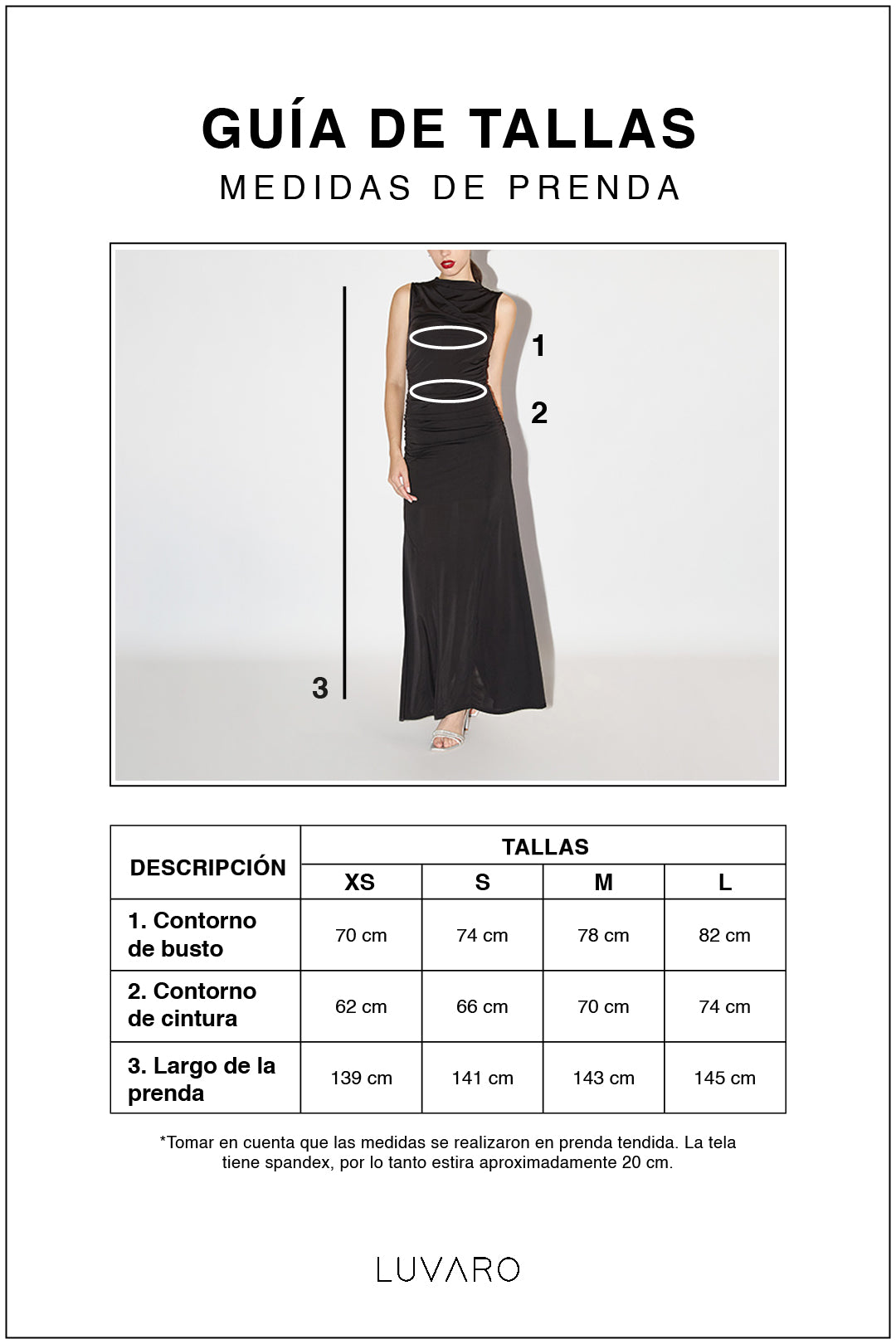 Vestido Largo Manga Cero - Negro
